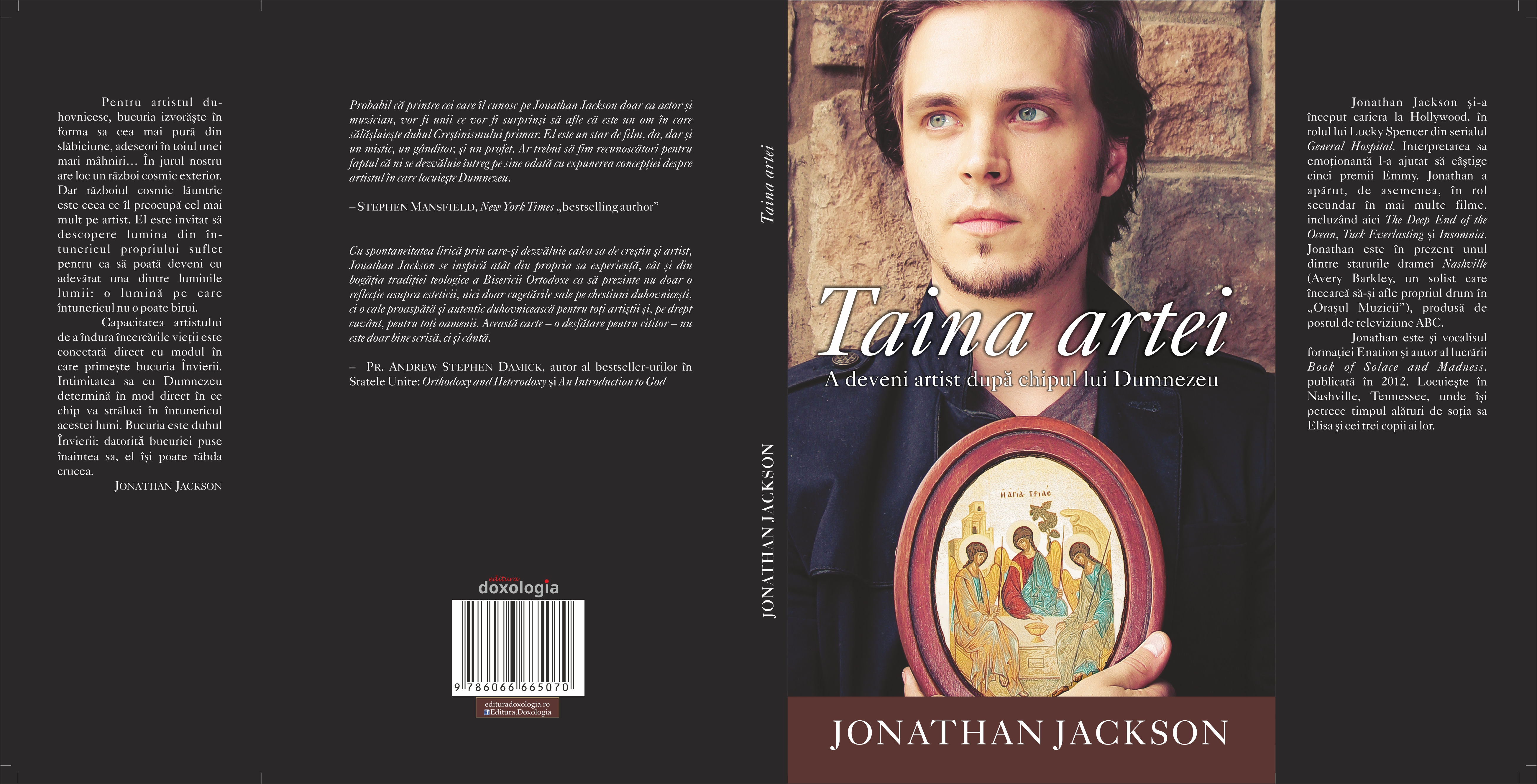 Cartea cunoscutului actor american Jonathan Jackson „Taina artei” a apărut în premieră în limba română