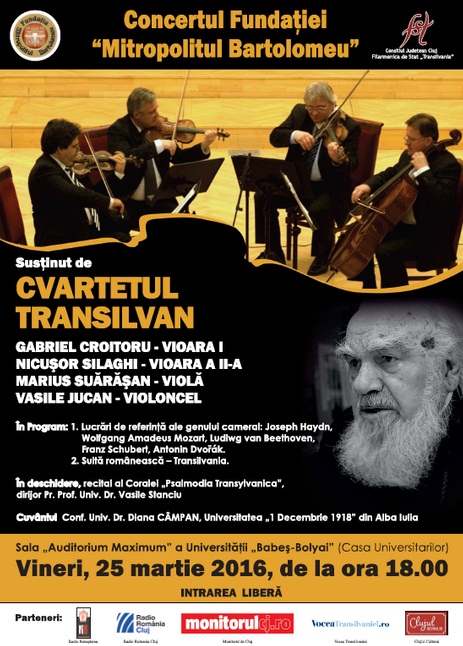 Concertul anual al Fundației „Mitropolitul Bartolomeu” Concertul anual al Fundației „Mitropolitul Bartolomeu”