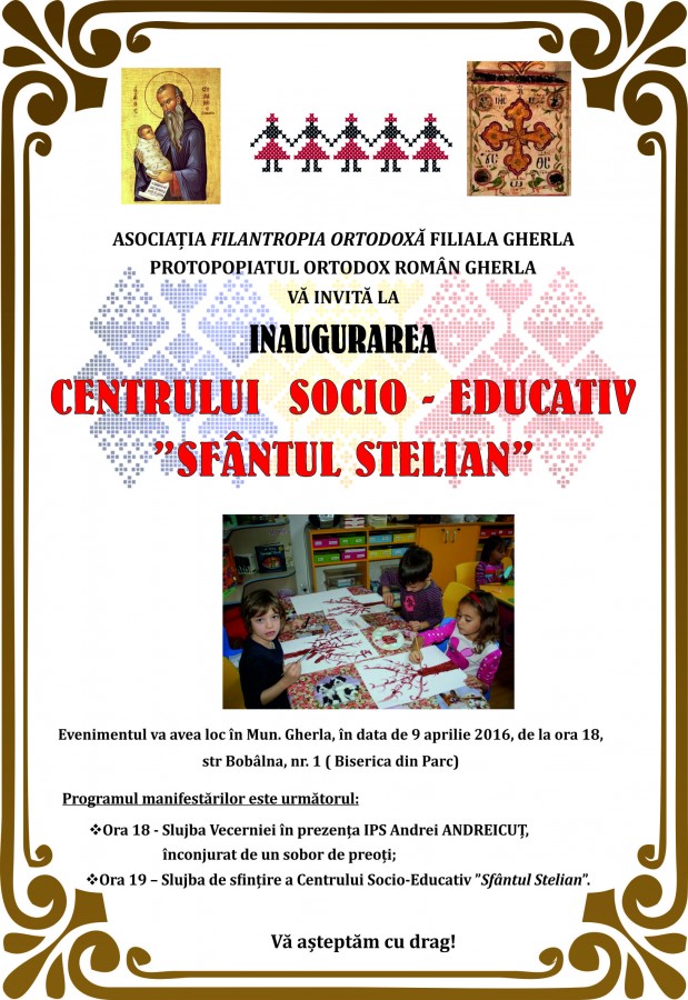 Inaugurarea Centrului socio-educativ „Sfântul Stelian” de la Gherla Inaugurarea Centrului socio-educativ „Sfântul Stelian” de la Gherla
