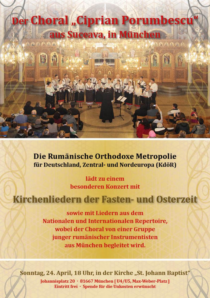 Corala „Ciprian Porumbescu” din Suceava, în dublu concert la München