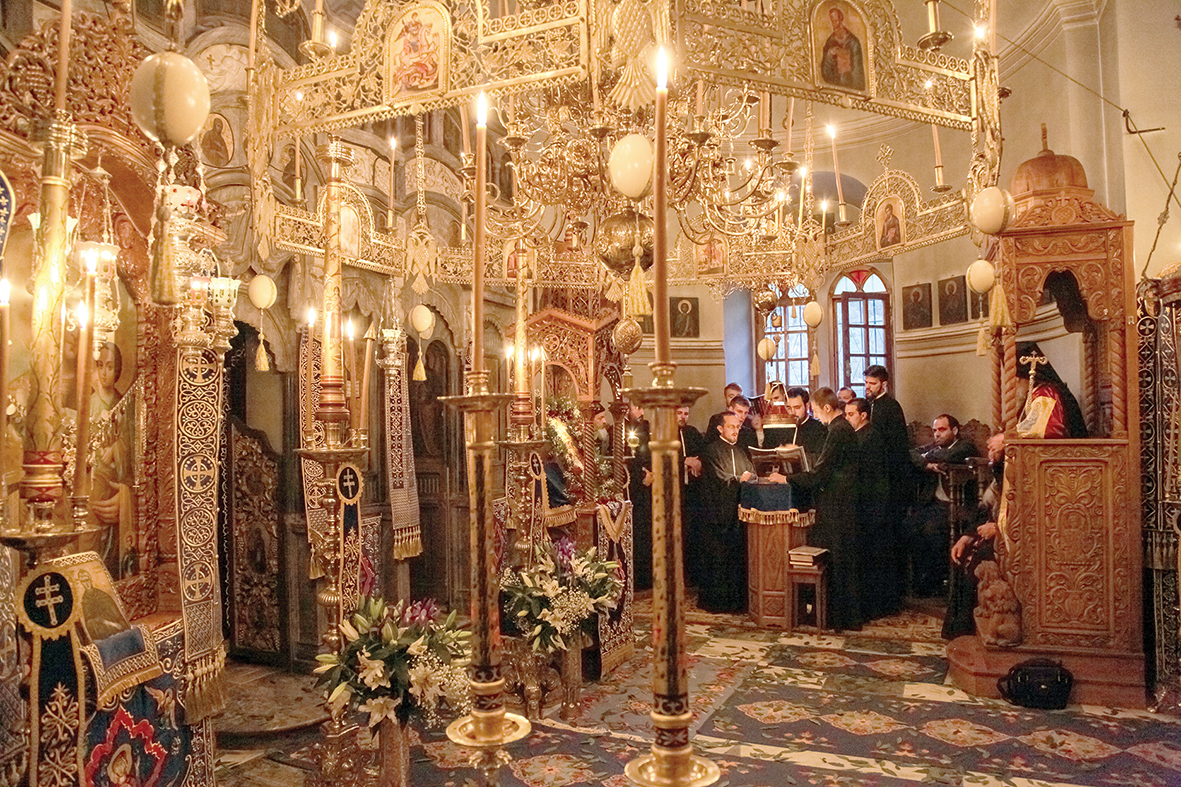 Corul „Byzantion“, în Muntele Athos la privegherea pentru hramul chiliei „Buna Vestire“ a Schitului Lacu