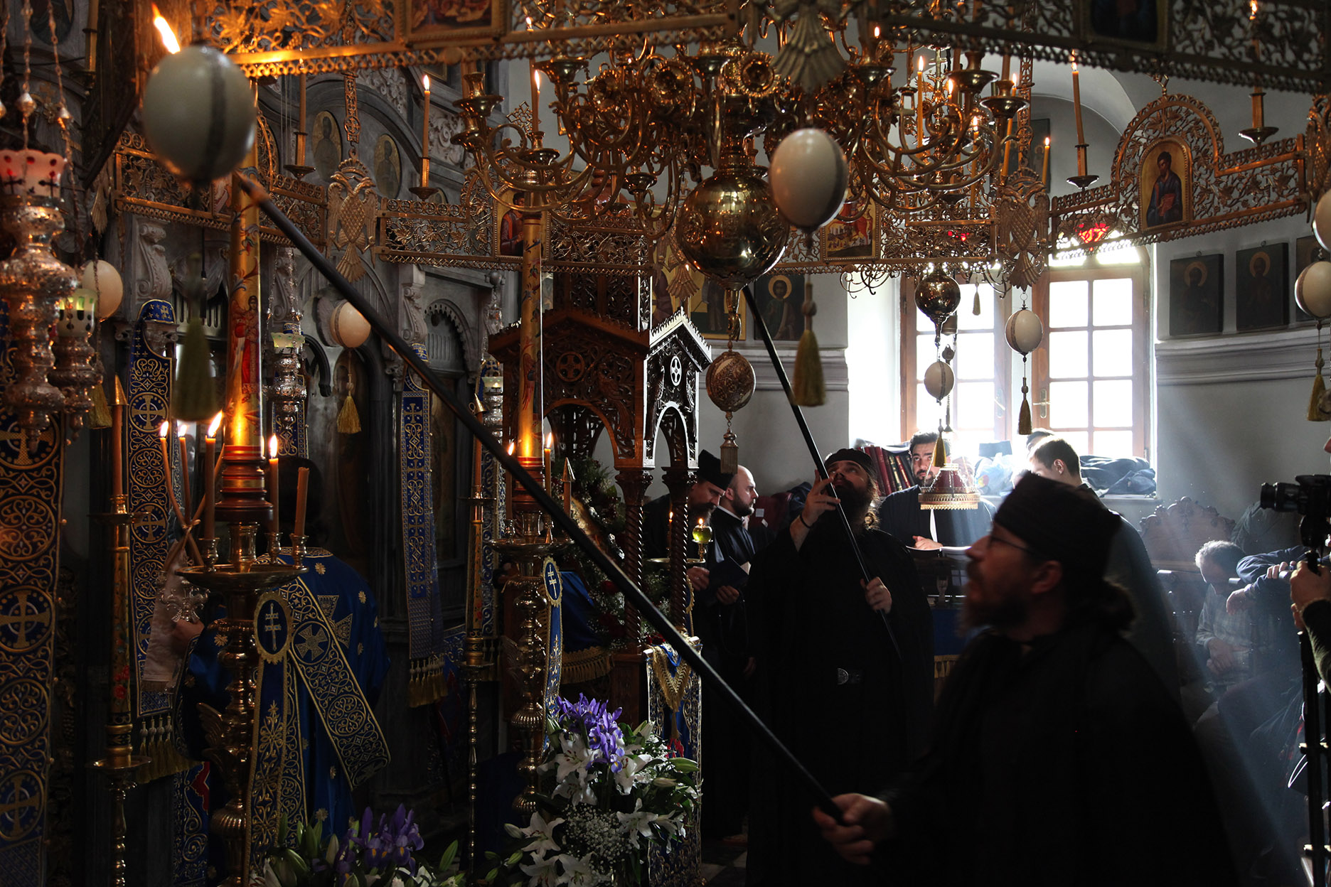 Corul „Byzantion“, în Muntele Athos la privegherea pentru hramul chiliei „Buna Vestire“ a Schitului Lacu