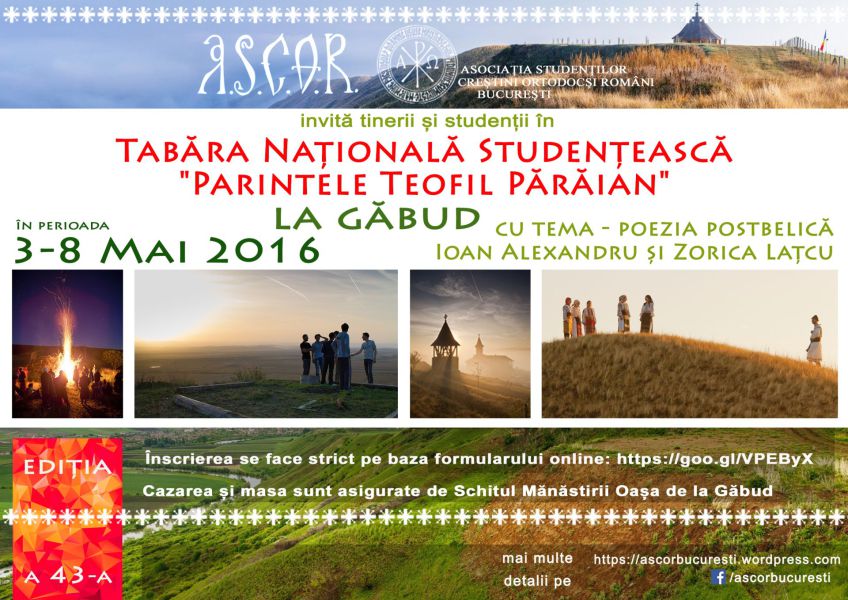 Tabăra Națională Studențească „Părintele Teofil Părăian” a ajuns la cea de-a 43-a ediţie