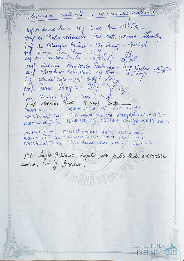 Concursul național interdisciplinar „Cultură și spiritualitate românească”, la Mănăstirea Putna