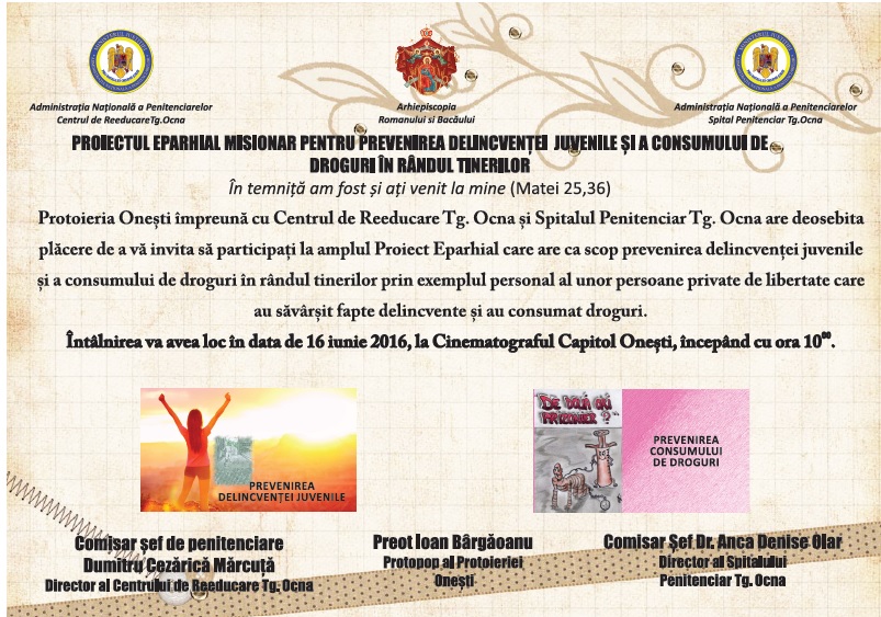 Întâlnire dedicată prevenirii delincvenţei juvenile, la Oneşti Întâlnire dedicată prevenirii delincvenţei juvenile, la Oneşti