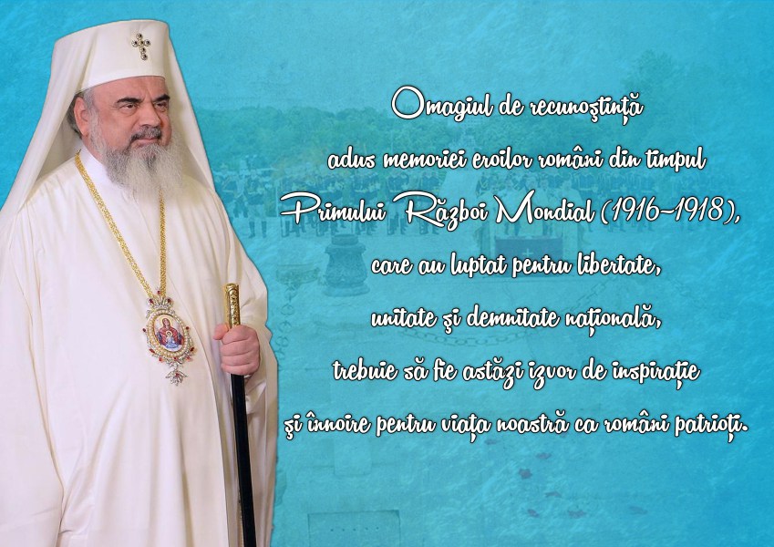Patriarhul României se roagă pentru eroii români jertfiți în Primul Război Mondial