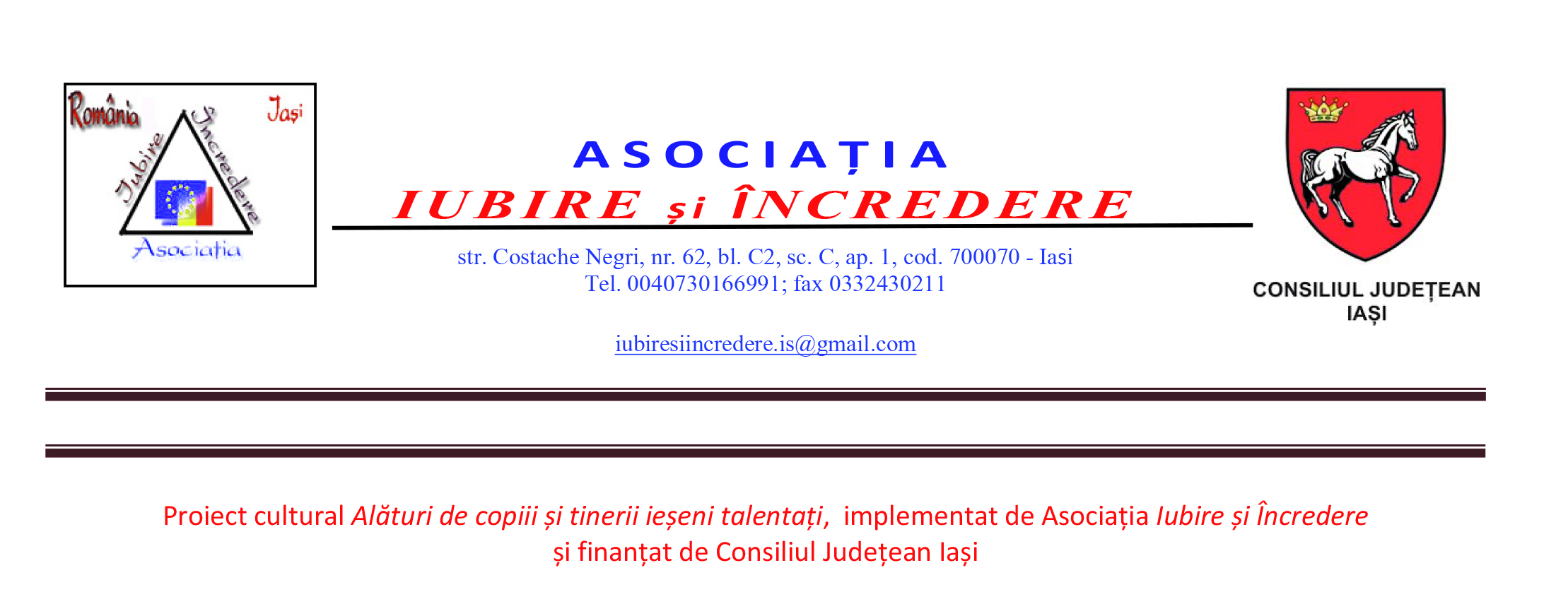 Proiect cultural &quot;Alături de copiii și tinerii ieșeni talentați&quot;