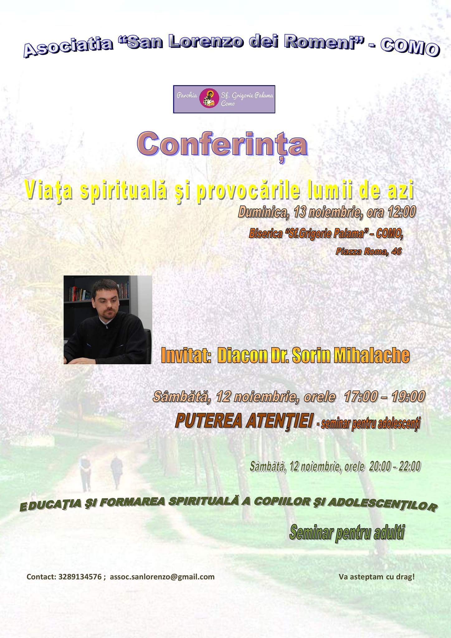 „Zilele Sfântului Ierarh Grigorie Palama”, în Parohia Como din Italia