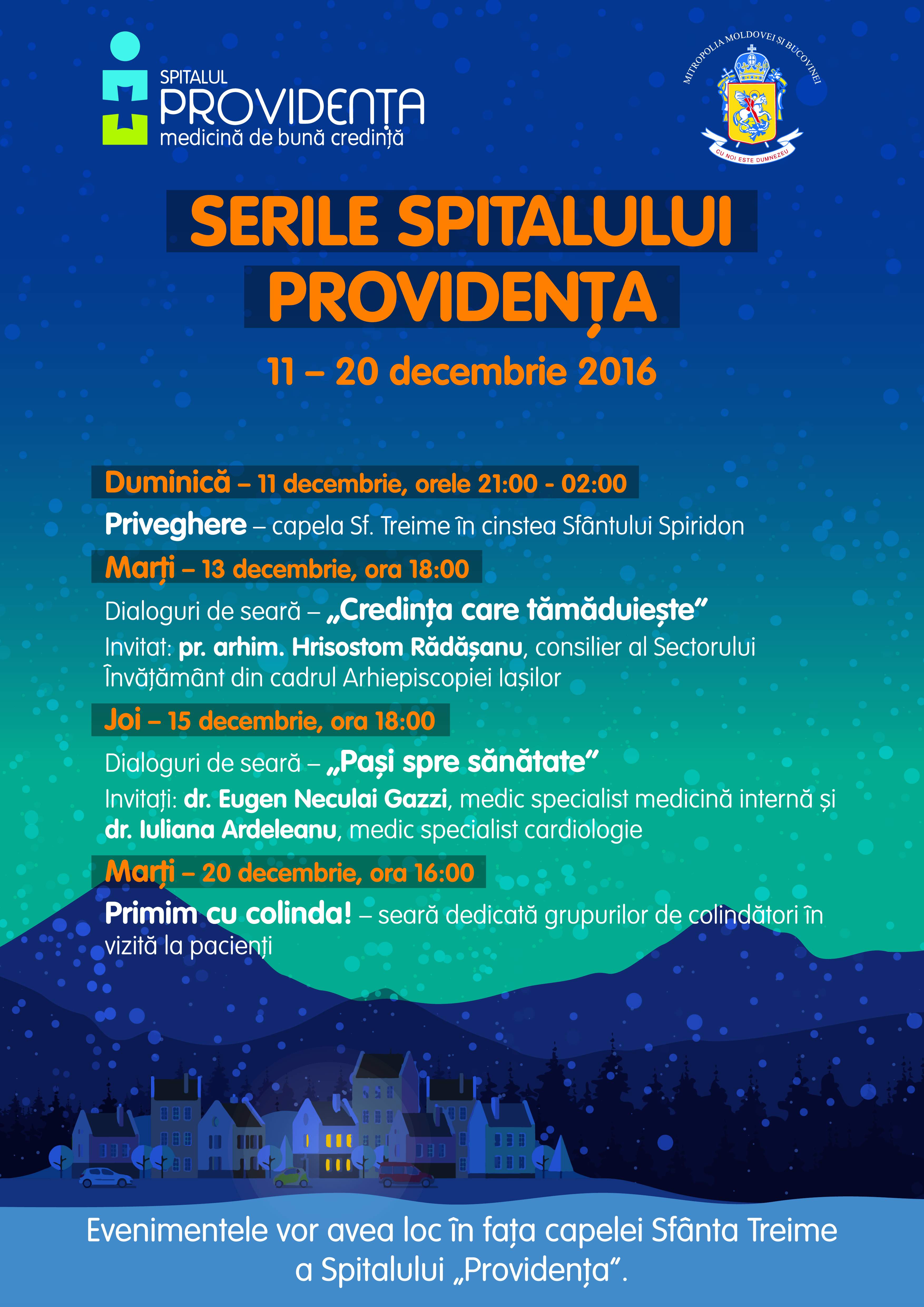 Serile Spitalului „Providenţa“ - ediţia de Crăciun 2016