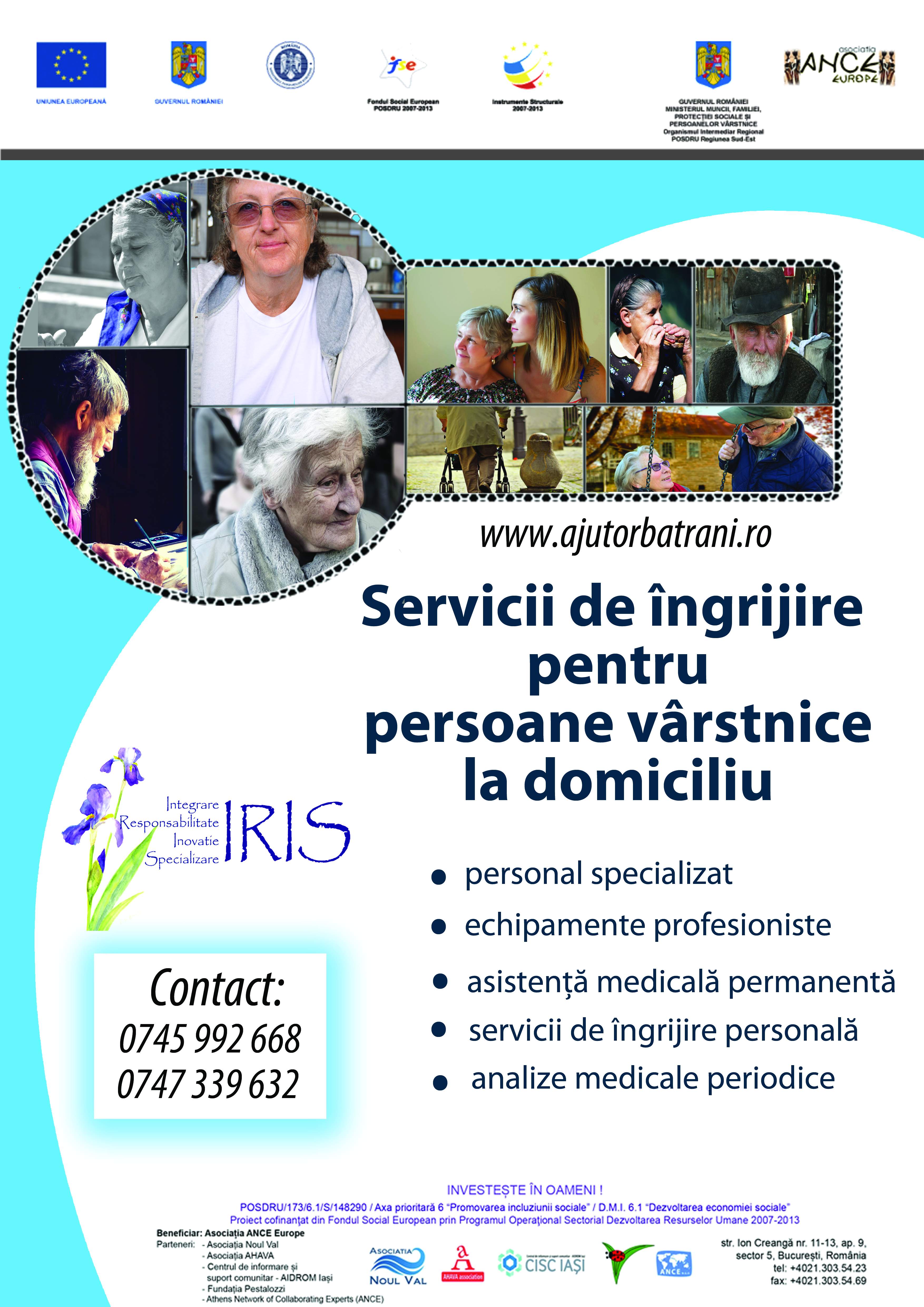 Serviciu de îngrijiri bătrâni la domiciliu inclus  în oferta social–filantropică a Arhiepiscopiei Iaşilor