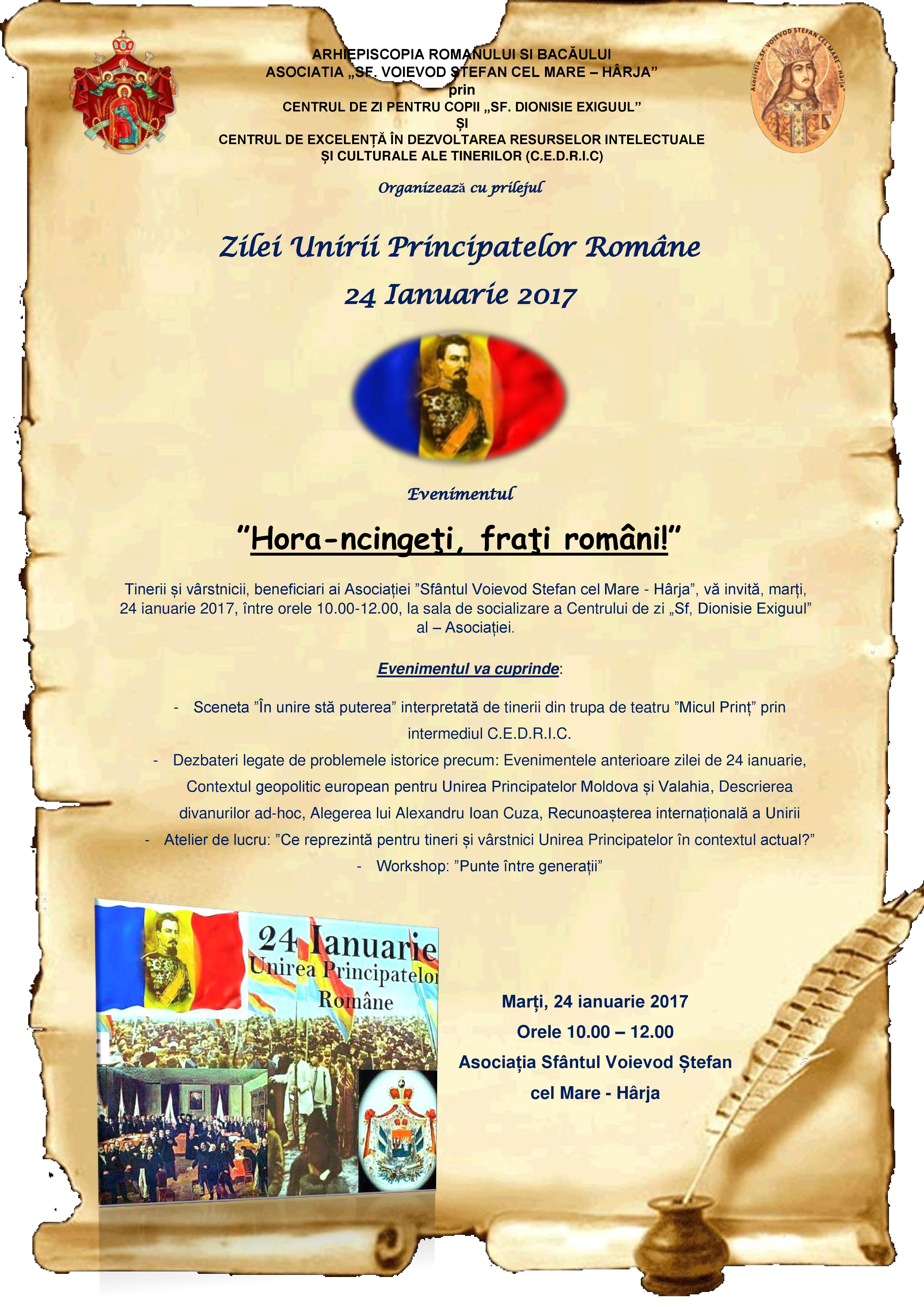 Ziua Unirii Principatelor va fi marcată la Hârja Ziua Unirii Principatelor va fi marcată la Hârja