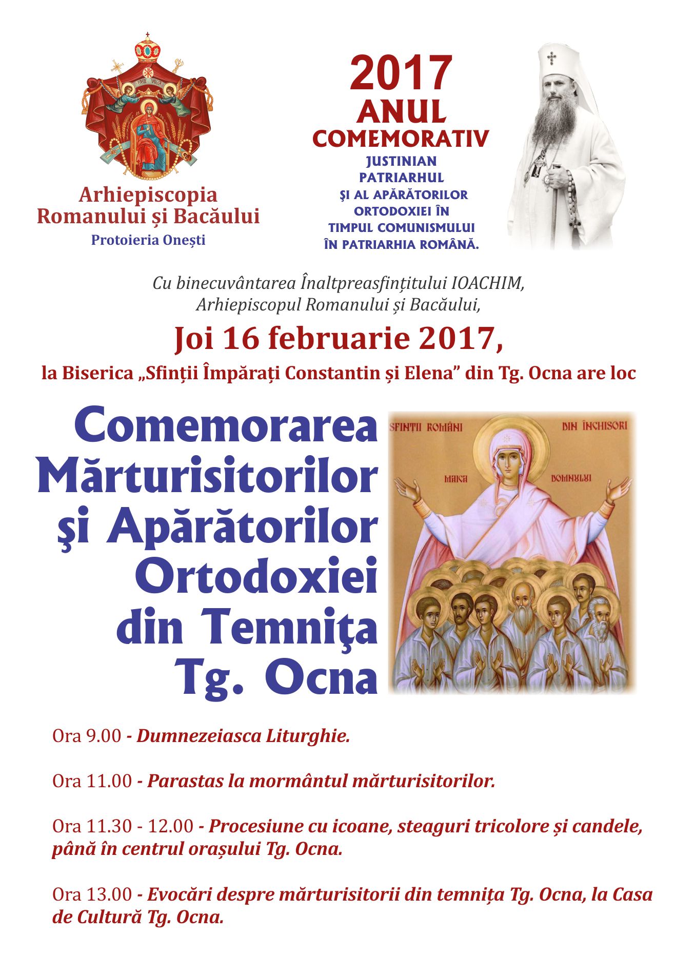 Comemorarea mărturisitorilor din temniţele comuniste, la Târgu Ocna Comemorarea mărturisitorilor din temniţele comuniste, la Târgu Ocna