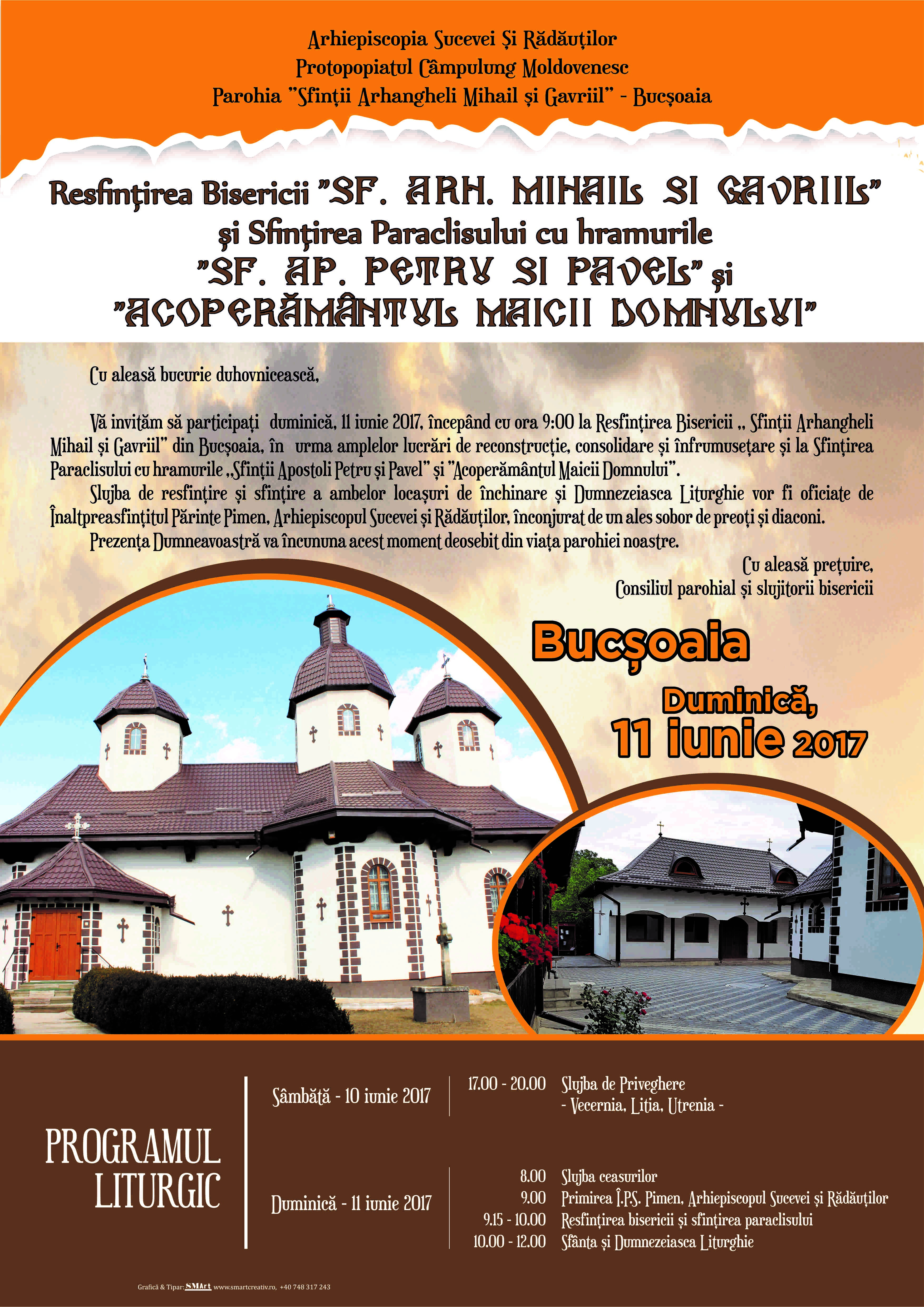 Resfințirea Bisericii cu hramul „Sfinții Arhangheli Mihail și Gavriil” din Bucșoaia, Protopopiatul Câmpulung Moldovenesc