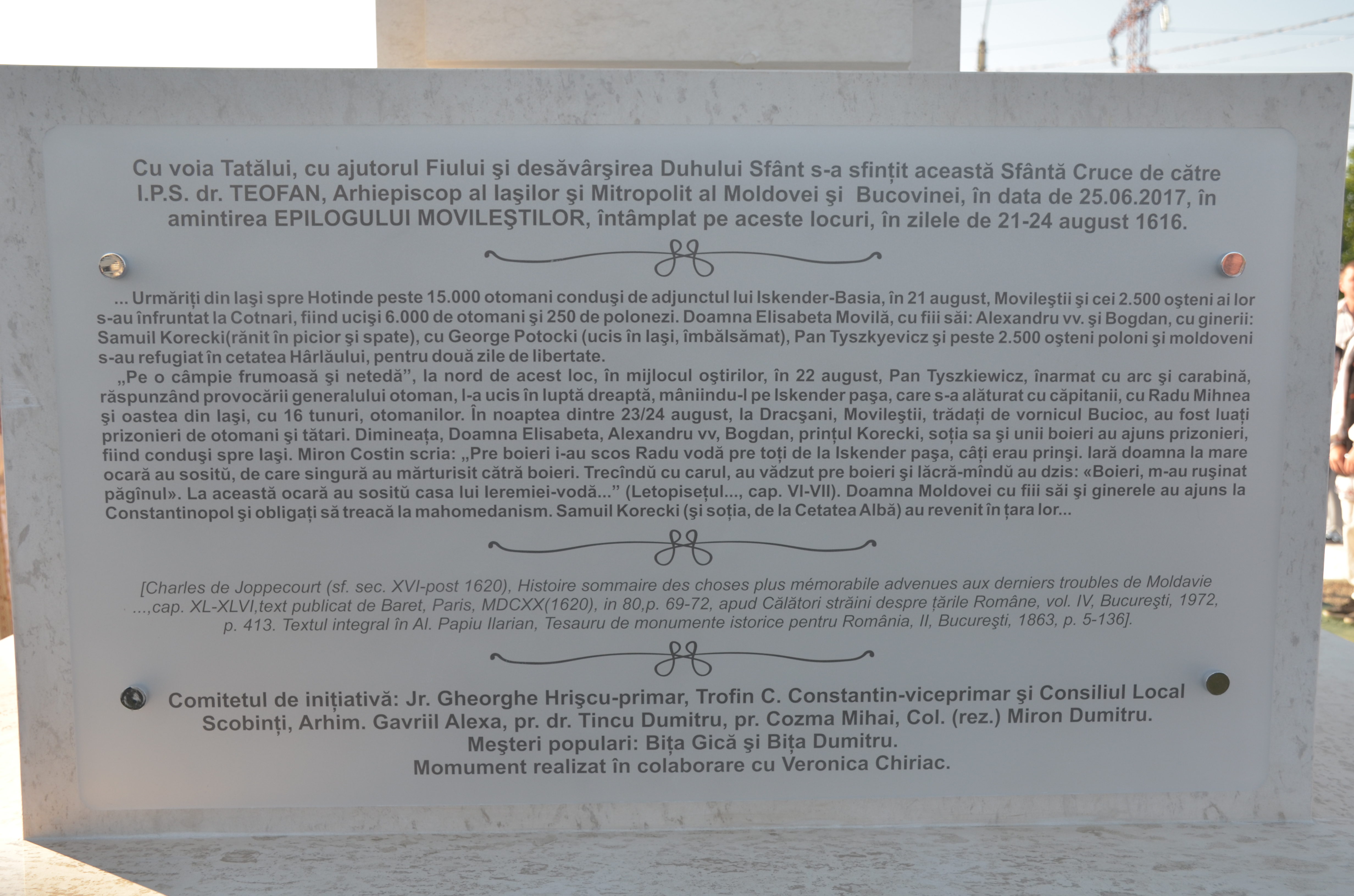 Troiţă ridicată în memoria eroilor la Scobinţi, sfințită de IPS Mitropolit Teofan Troiţă ridicată în memoria eroilor la Scobinţi, sfințită de IPS Mitropolit Teofan