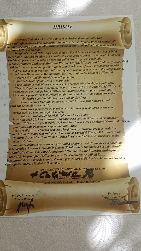 Sfinţire de biserică în satul Brustureţ