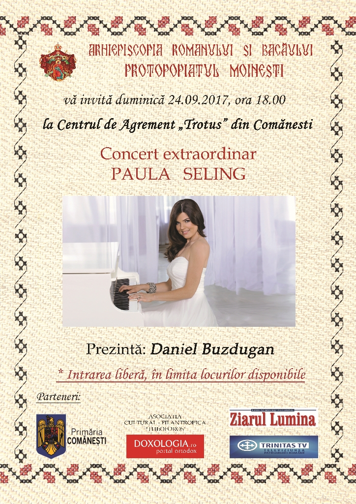 Paula Seling va concerta la Comăneşti Paula Seling va concerta la Comăneşti