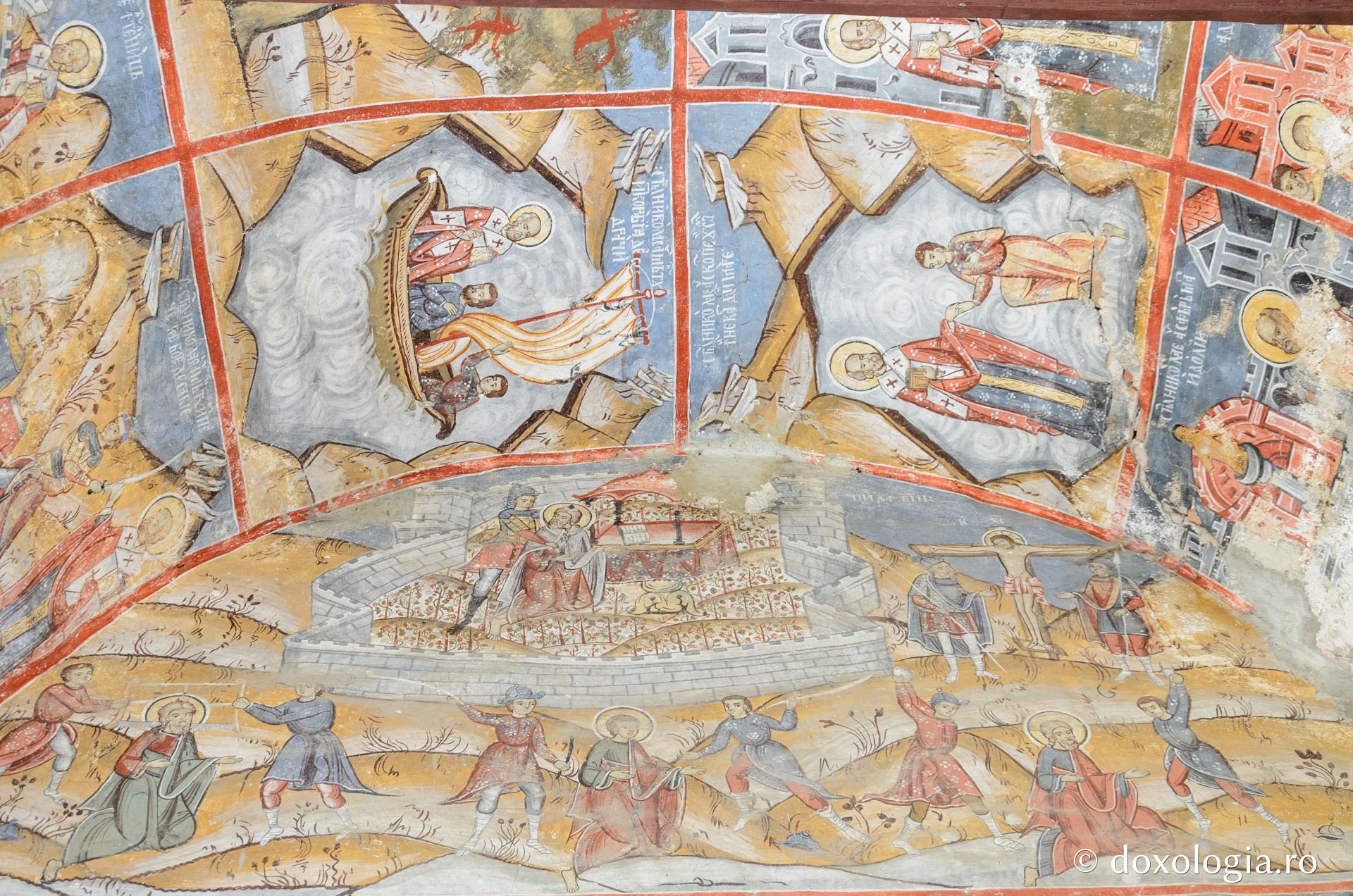 (Foto) Viața Sfântului Nicolae, pictată în Biserica Mănăstirii Aninoasa