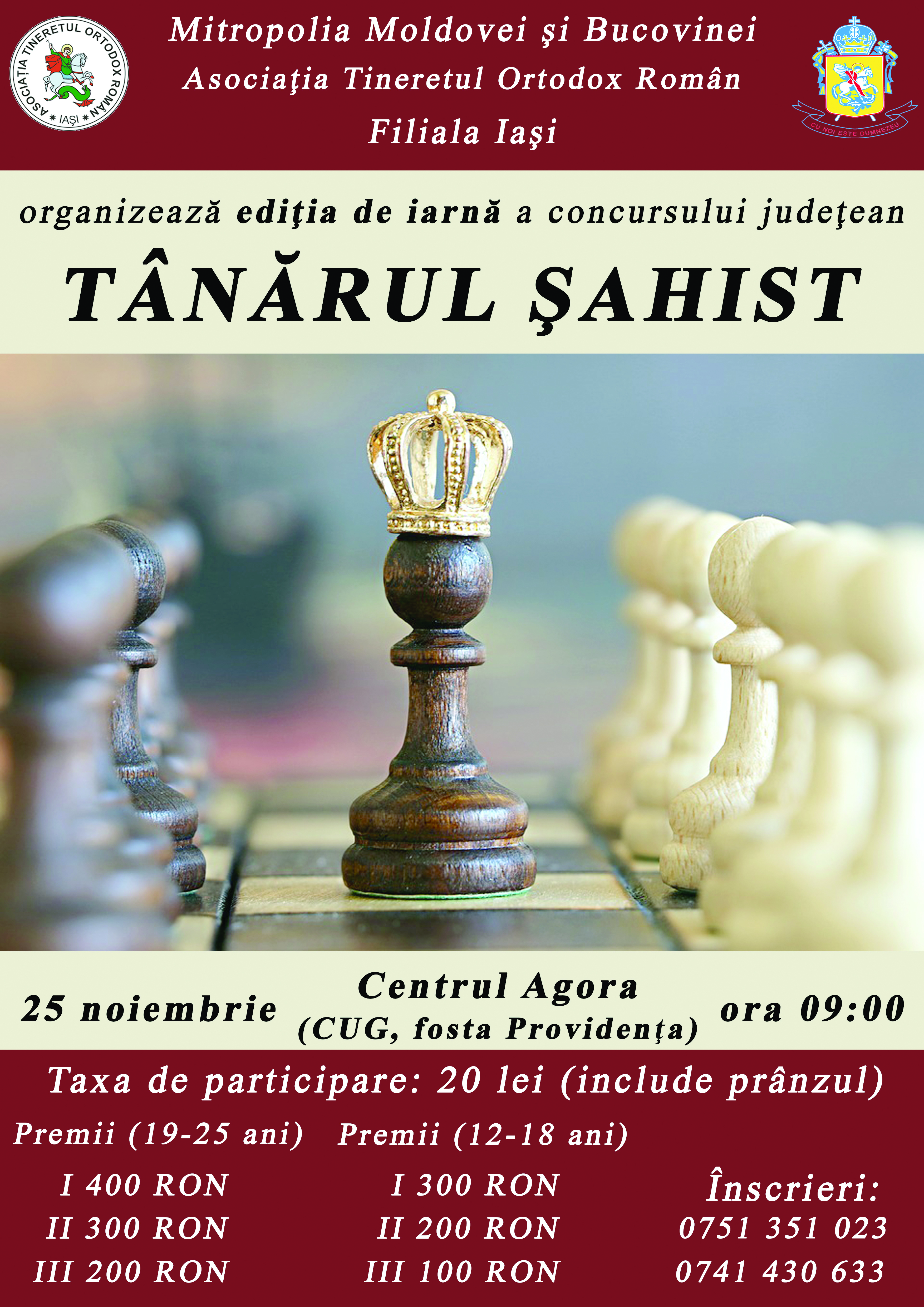 Se organizează înscrieri pentru concursul judeţean „Tânărul Şahist“