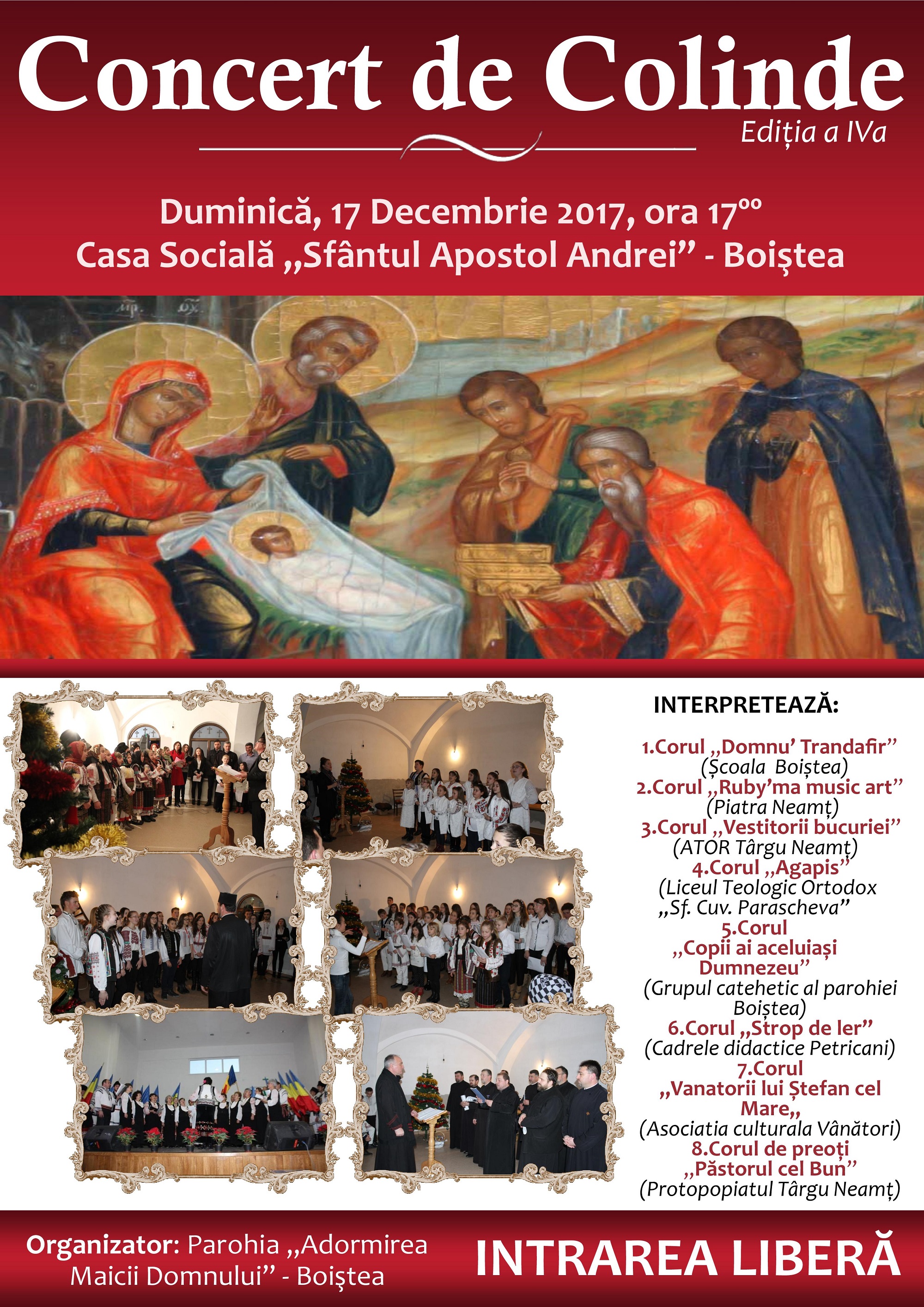 Concert de colinde în Parohia Boiștea, la a IV-a ediție