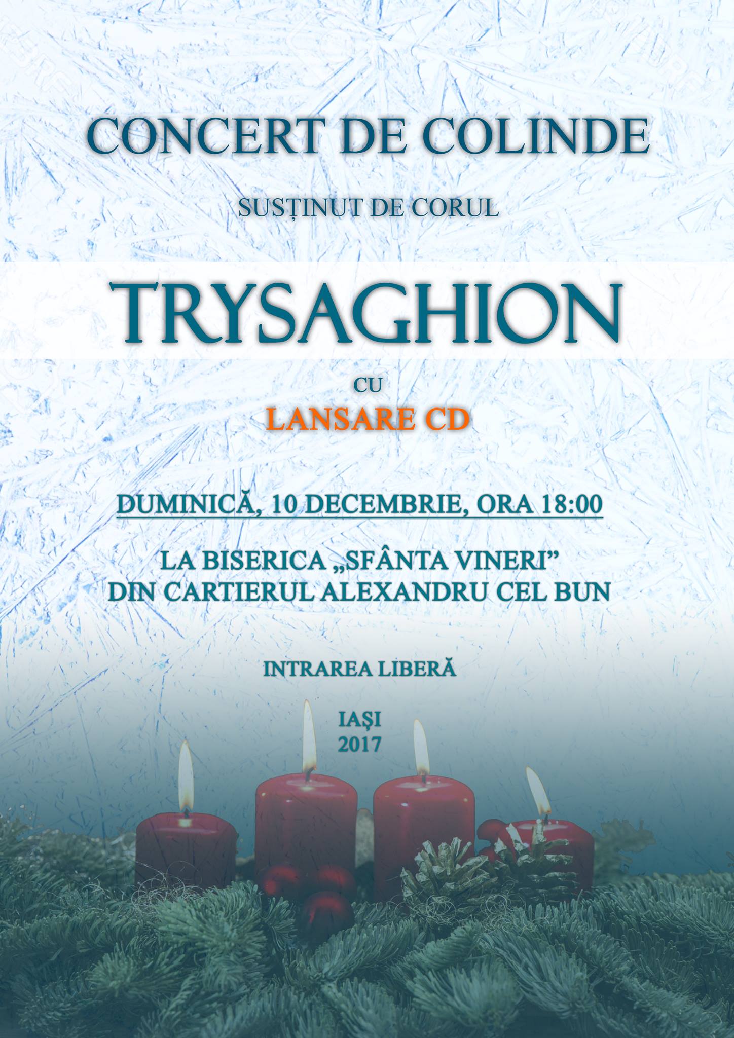Concert de colinde şi lansare de CD, la Biserica „Sfânta Vineri” din Iaşi
