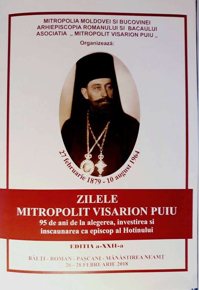 Simpozion dedicat Mitropolitului Visarion Puiu, la Roman