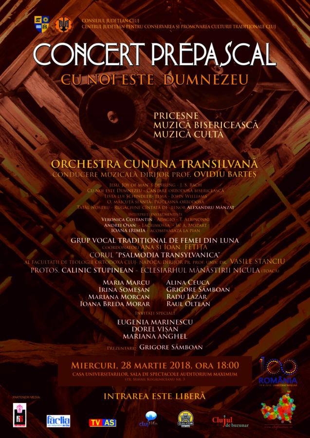 „Cu noi este Dumnezeu” – Concert de pricesne, muzică bisericească şi cultă, la Cluj „Cu noi este Dumnezeu” – Concert de pricesne, muzică bisericească şi cultă, la Cluj