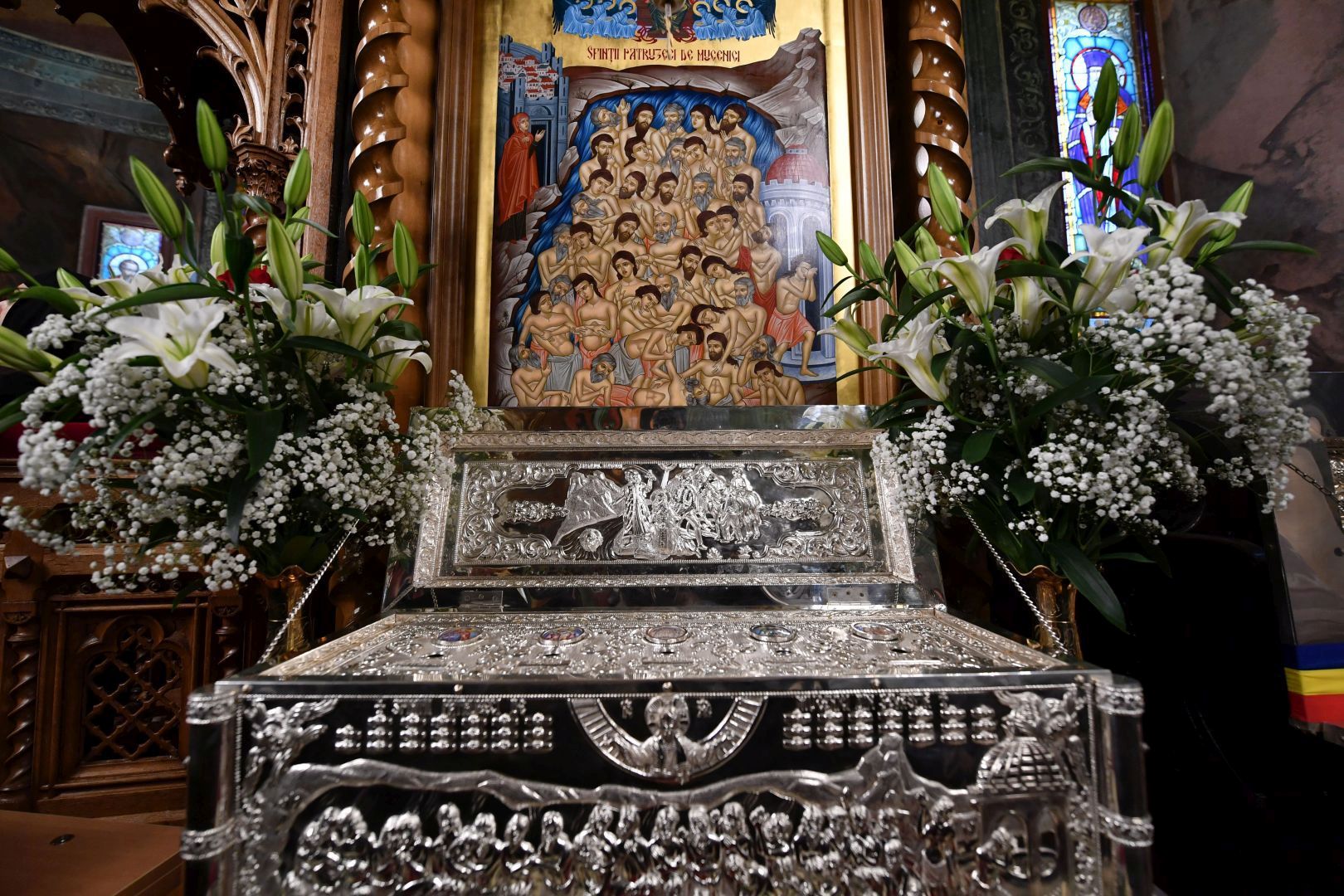 Procesiune cu moaștele Sfinților 40 de Mucenici, la Mănăstirea Antim