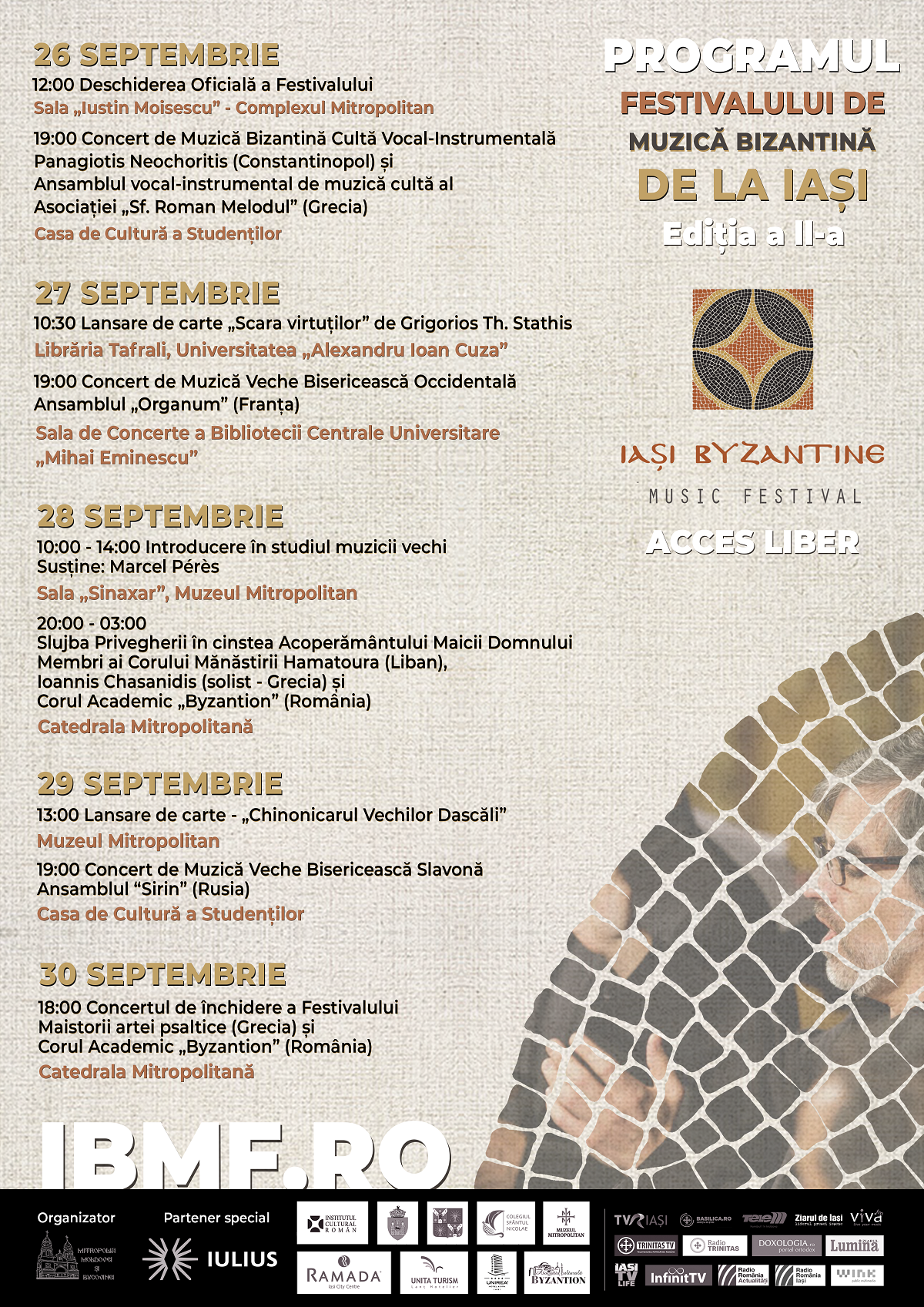 Festivalul de Muzică Bizantină debutează miercuri la Iași: „Avem nevoie să ne reconectăm la tradiția muzicală bizantină, să-i înțelegem rostul”
