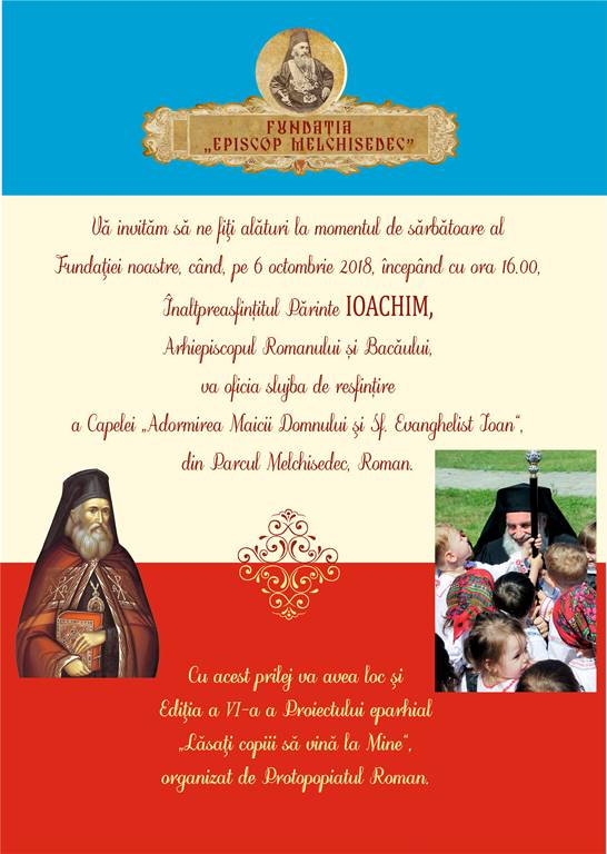 Resfințirea Capelei Fundației „Episcop Melchisedec” Roman