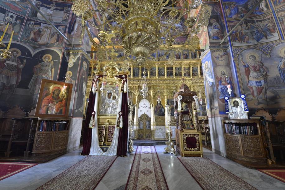 Despre ajutorul Maicii Domnului / Foto: Irinel Cîrlănaru interiorul bisericii schitului Prodromu