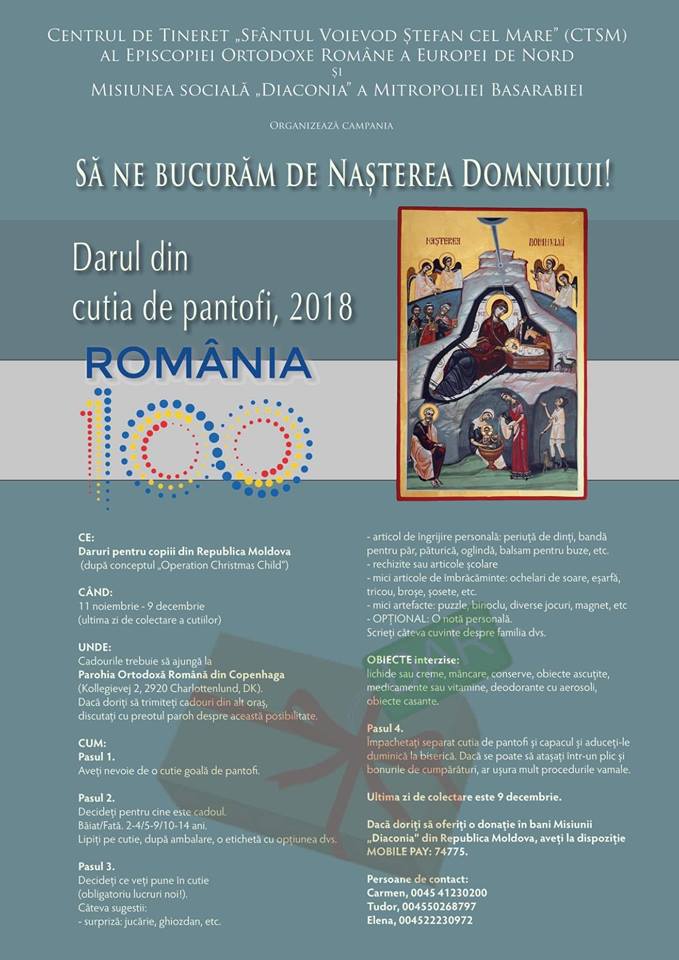 Acțiune caritabilă pentru copiii din Basarabia, în Episcopia Europei de Nord