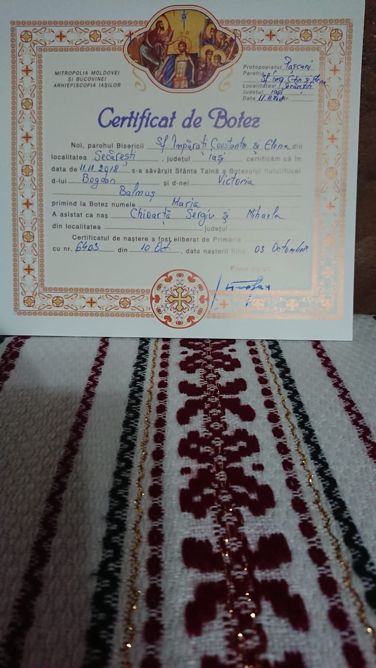 IPS Mitropolit Teofan a oficiat Taina Botezului pentru prunca Maria Balmuș IPS Mitropolit Teofan a oficiat Taina Botezului pentru prunca Maria Balmuș