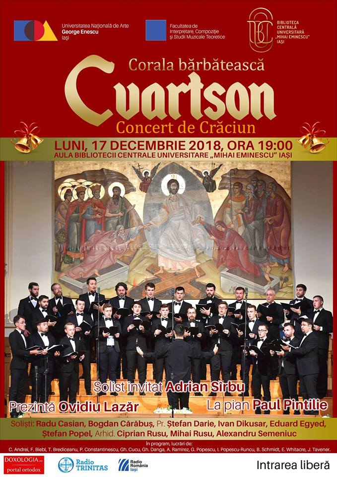Concert extraordinar de colinde - Corala bărbătească „CVARTSON”