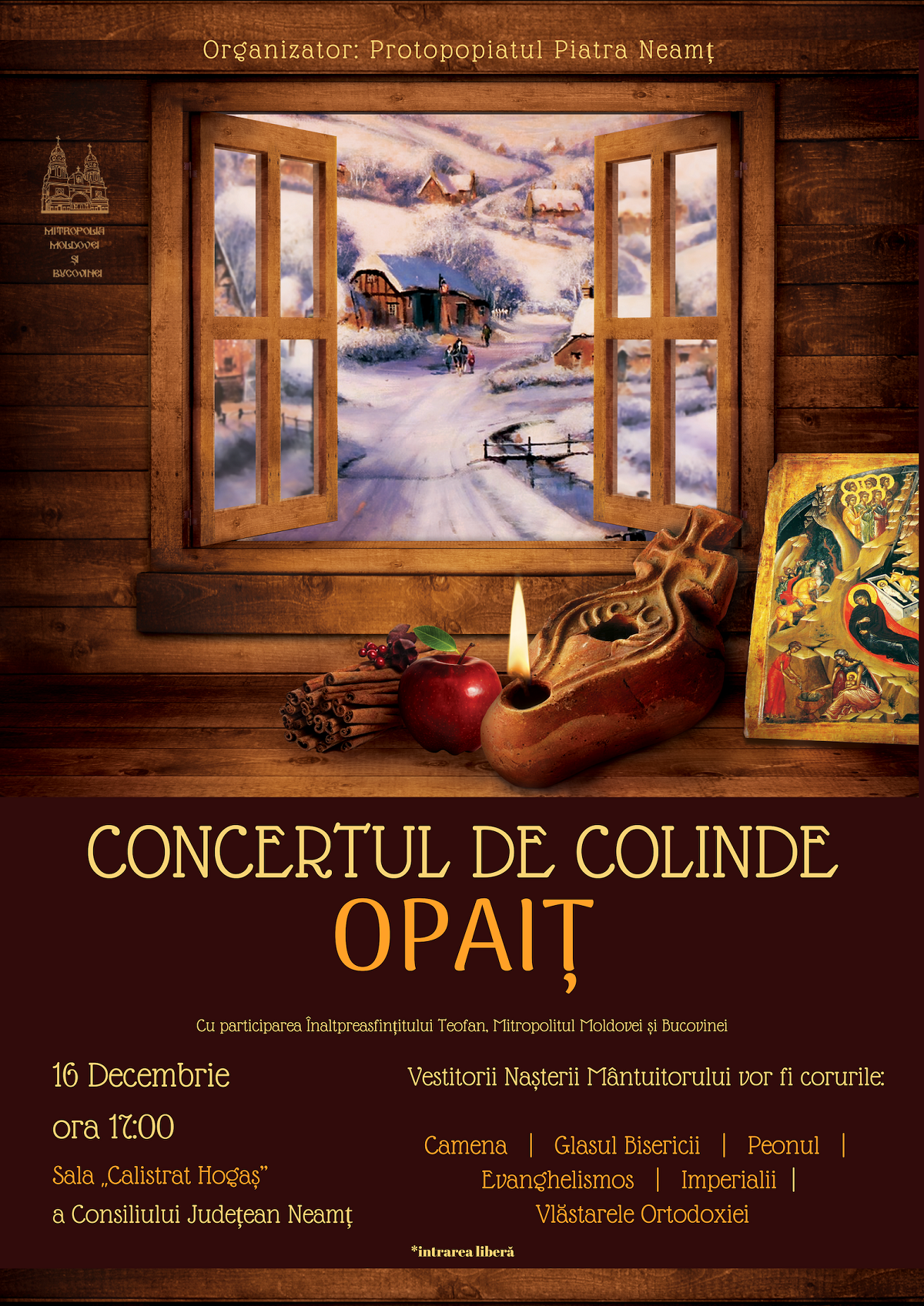 Concert de colinde la Piatra Neamț: „Nașterea Domnului - bucuria noastră”