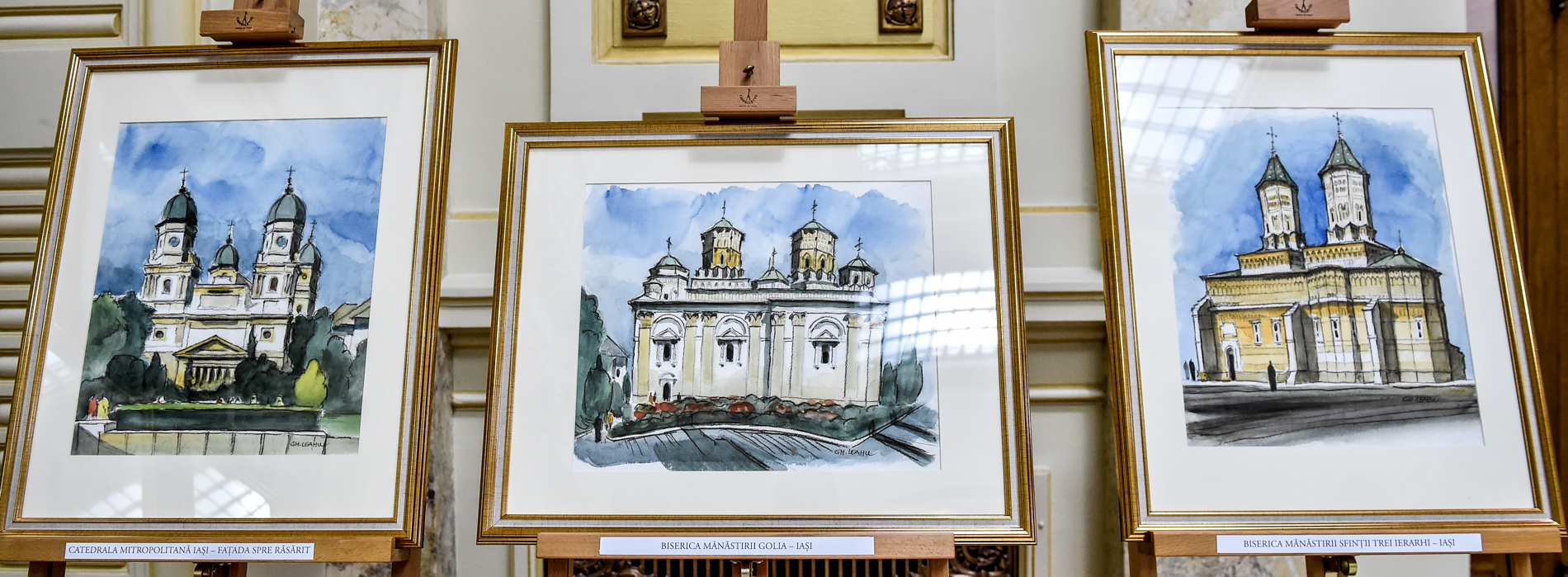 Gheorghe Leahu a donat Patriarhiei Române 32 acuarele, „comori ale arhitecturii ortodoxe românești”