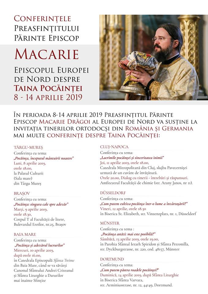 PS Macarie – 7 conferințe despre Sfânta Taină a Pocăinței PS Macarie – 7 conferințe despre Sfânta Taină a Pocăinței
