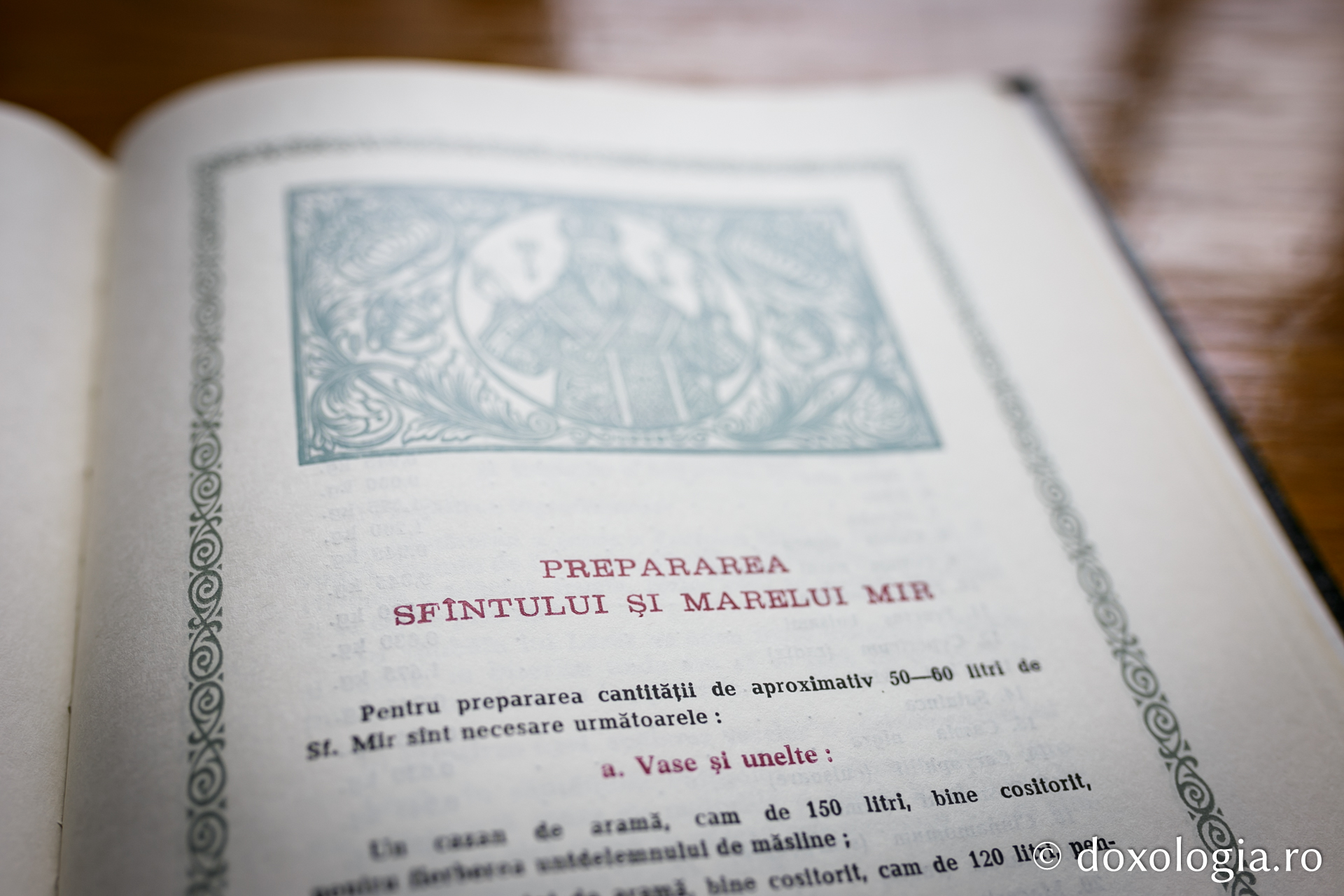 prepararea Sfântului și Marelui Mir