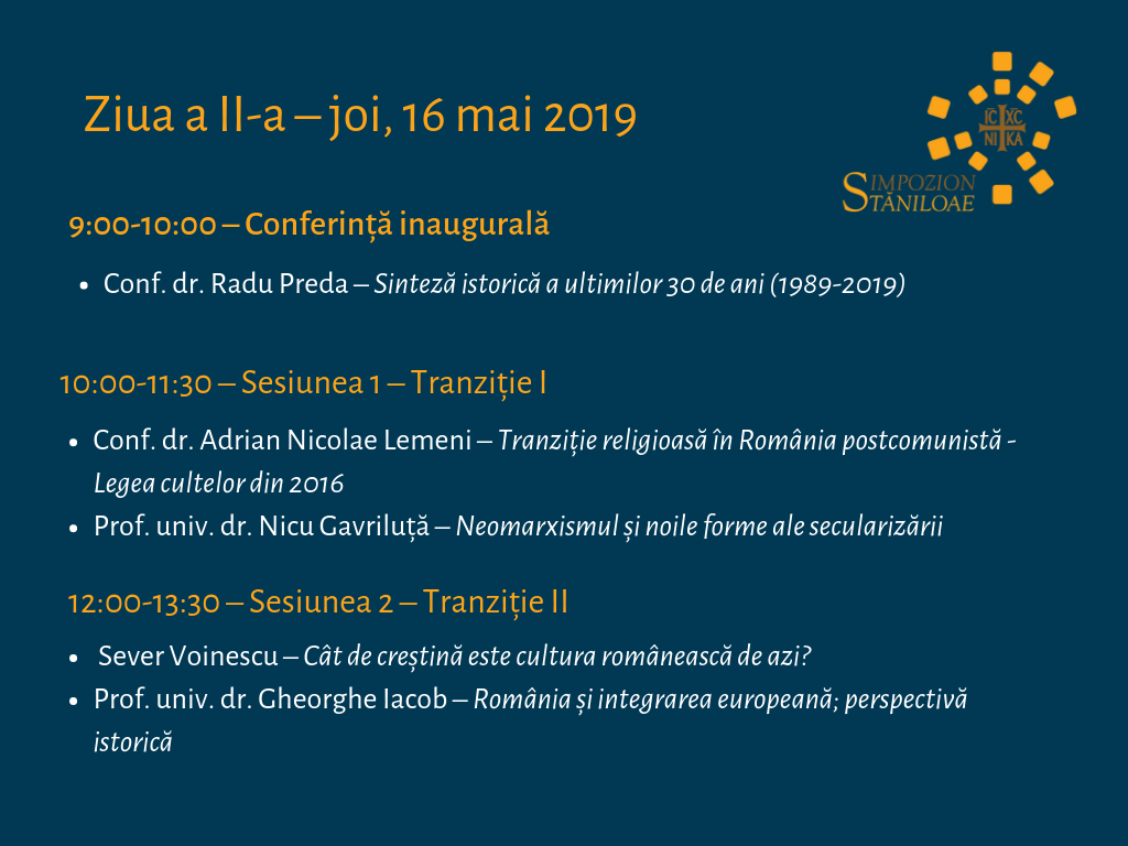 Miercuri debutează cea de-a VII-a ediție a Simpozionului „Dumitru Stăniloae” al Facultății de Teologie Ortodoxă din Iași