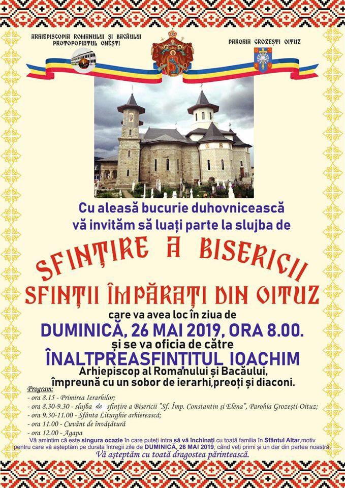 Biserica „Sfinții Împărați” din Oituz va fi sfințită în Duminica Samarinencii Biserica „Sfinții Împărați” din Oituz va fi sfințită în Duminica Samarinencii