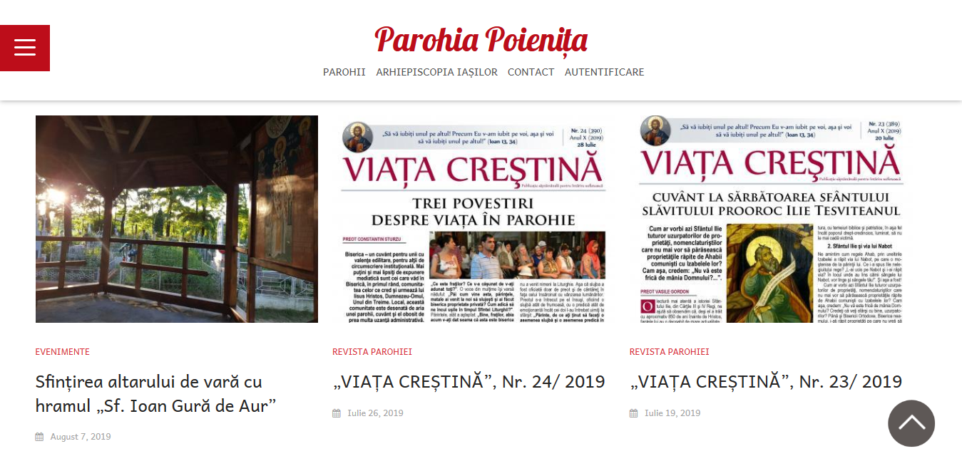 Captură site poienita.mmb.ro (Interviu) Preotul - „jurnalist” de la Poienița, Protopopiatul Pașcani: „Sursele principale de inspiraţie sunt însăşi viaţa parohiei și problemele pe care le întâmpin în pastoraţie”