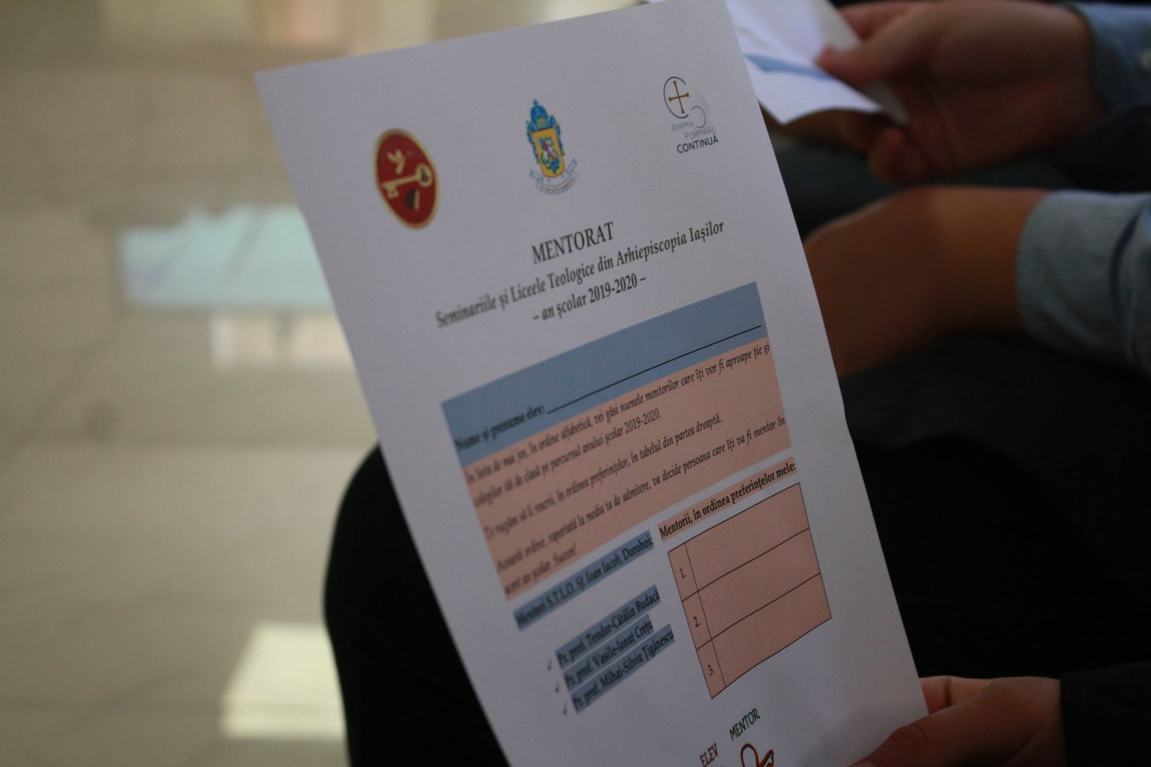 Program de mentorat pentru elevii de la Seminarul Teologic Dorohoi