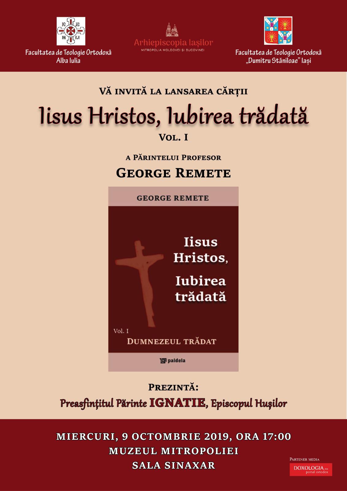Lansarea cărții „Iisus Hristos, Iubirea trădată”, la Muzeul Mitropolitan din Iași
