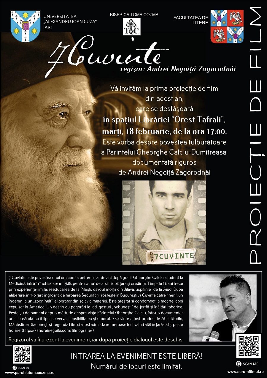 „7 Cuvinte”, prima proiecție din acest an, în spațiul Librăriei „Orest Tafrali”