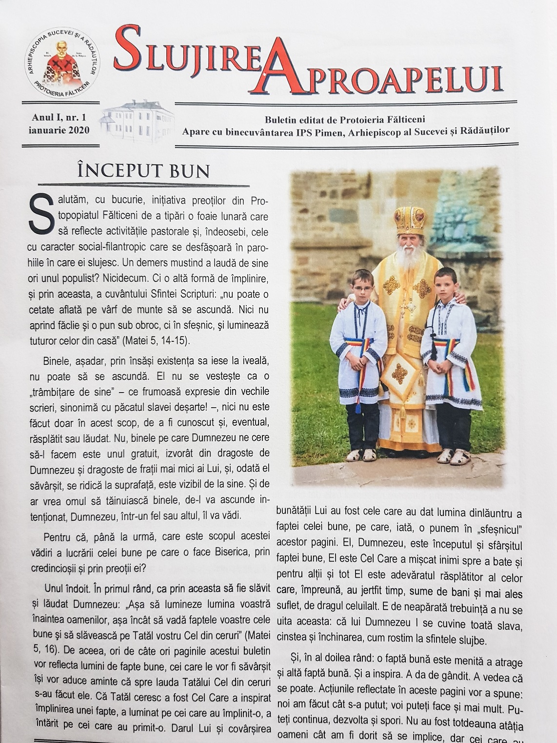 „Slujirea Aproapelui”, noul buletin informativ al Protoieriei Fălticeni