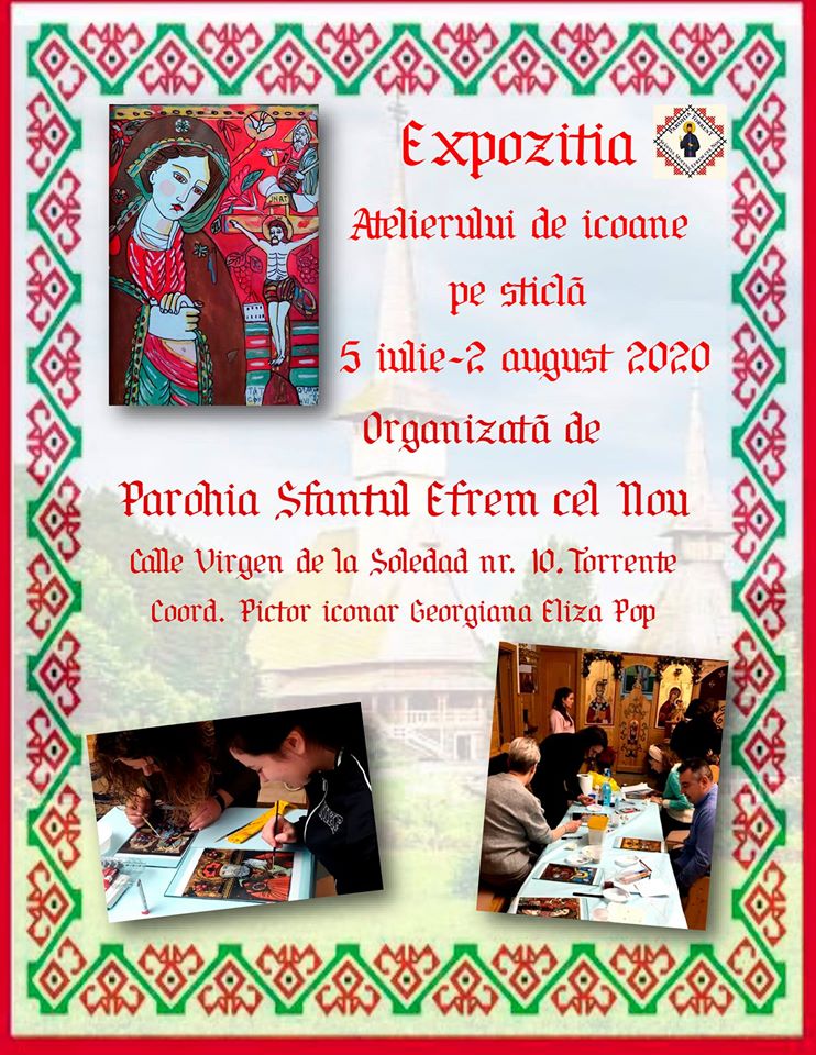 Atelier de icoane pe sticlă și expoziție în parohia Torrent, Spania