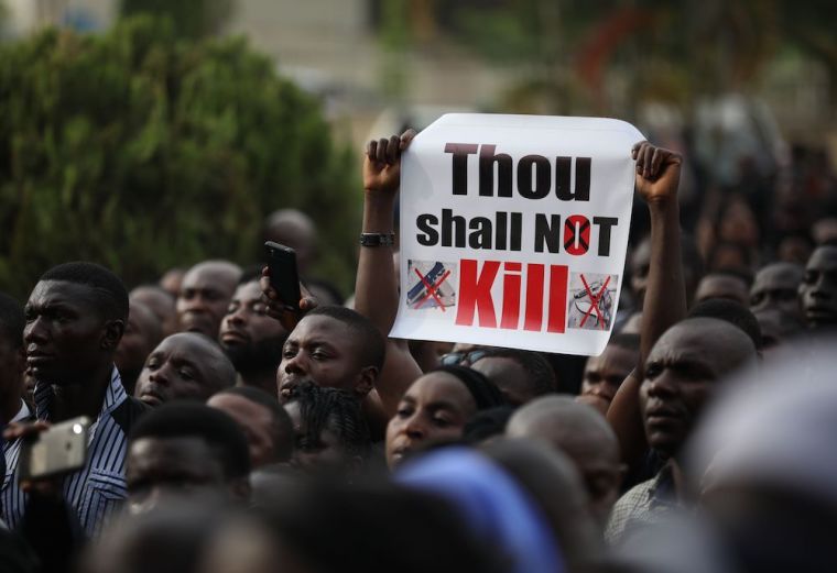 Creștini pe străzile Abuja, în timpul unui manifest pentru pace și securitate în Nigeria (1 martie 2020) | Foto: Getty Images/KOLA SULAIMON 1.202 de creștini nigerieni au fost uciși în primele șase luni ale anului 2020