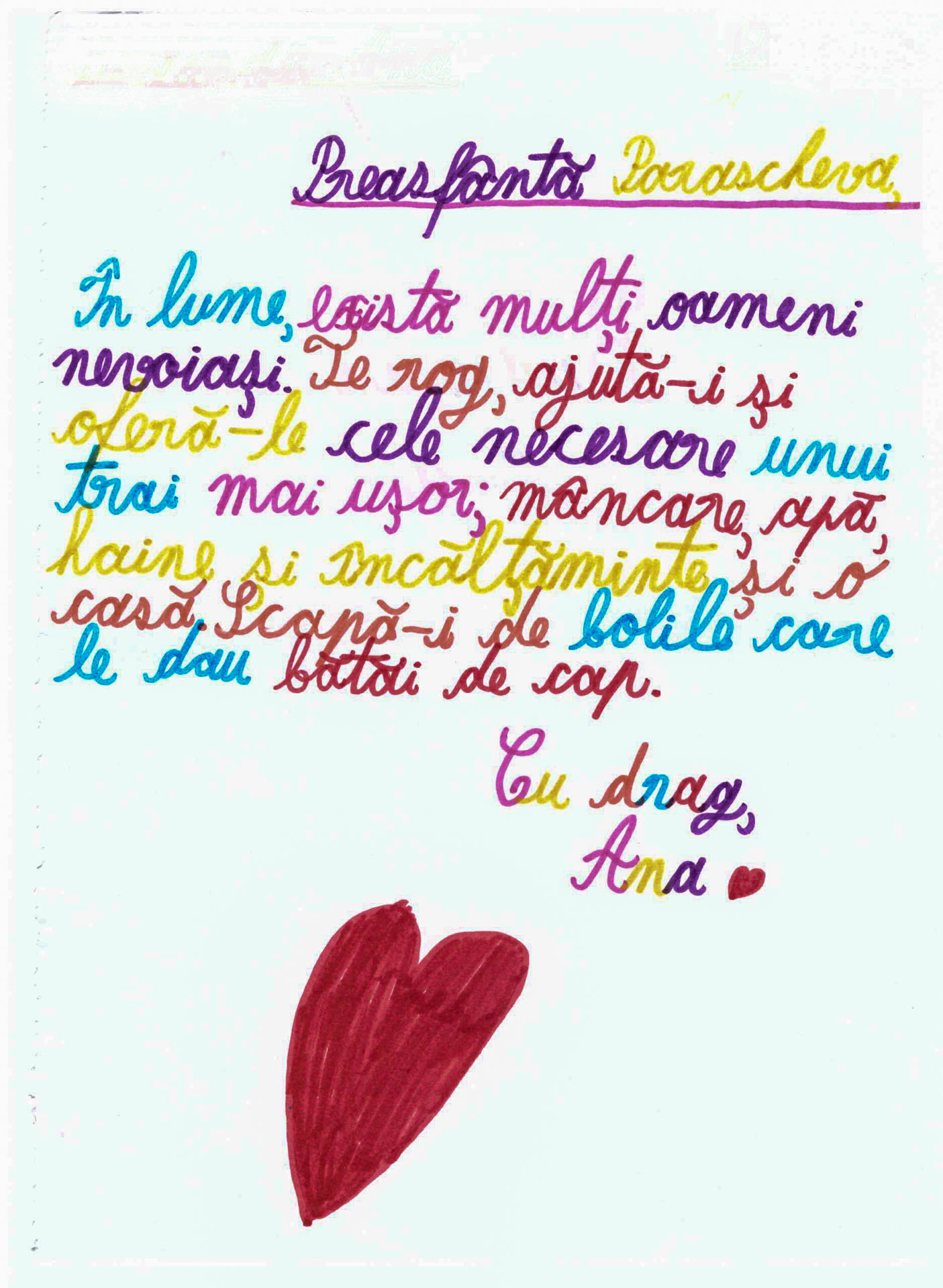 Și sfinții au fost copii: mesaje de la cei mici pentru Cuvioasa Parascheva (III)