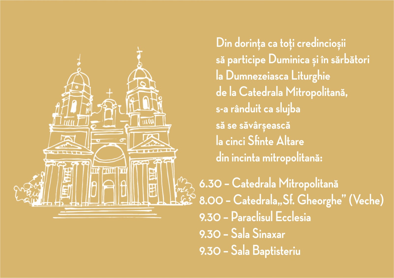 Inedit: La Ansamblul Mitropolitan din Iași va fi săvârșită Sfânta Liturghie la cinci Sfinte Altare în Duminici și sărbători Inedit: La Ansamblul Mitropolitan din Iași va fi săvârșită Sfânta Liturghie la cinci Sfinte Altare în Duminici și sărbători