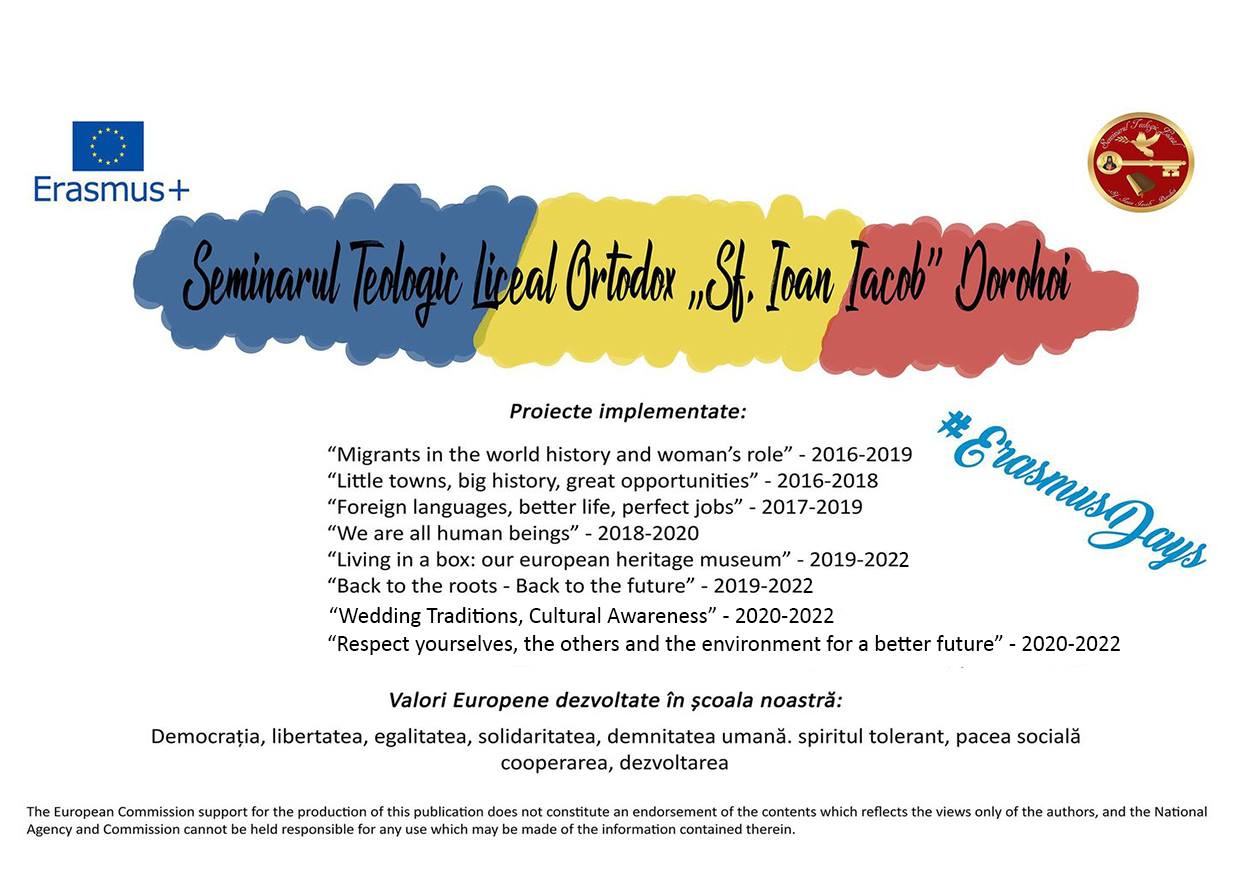 Erasmus+,  mijlocul de internaționalizare, modernizare și dezvoltare al Seminarului Teologic Dorohoi