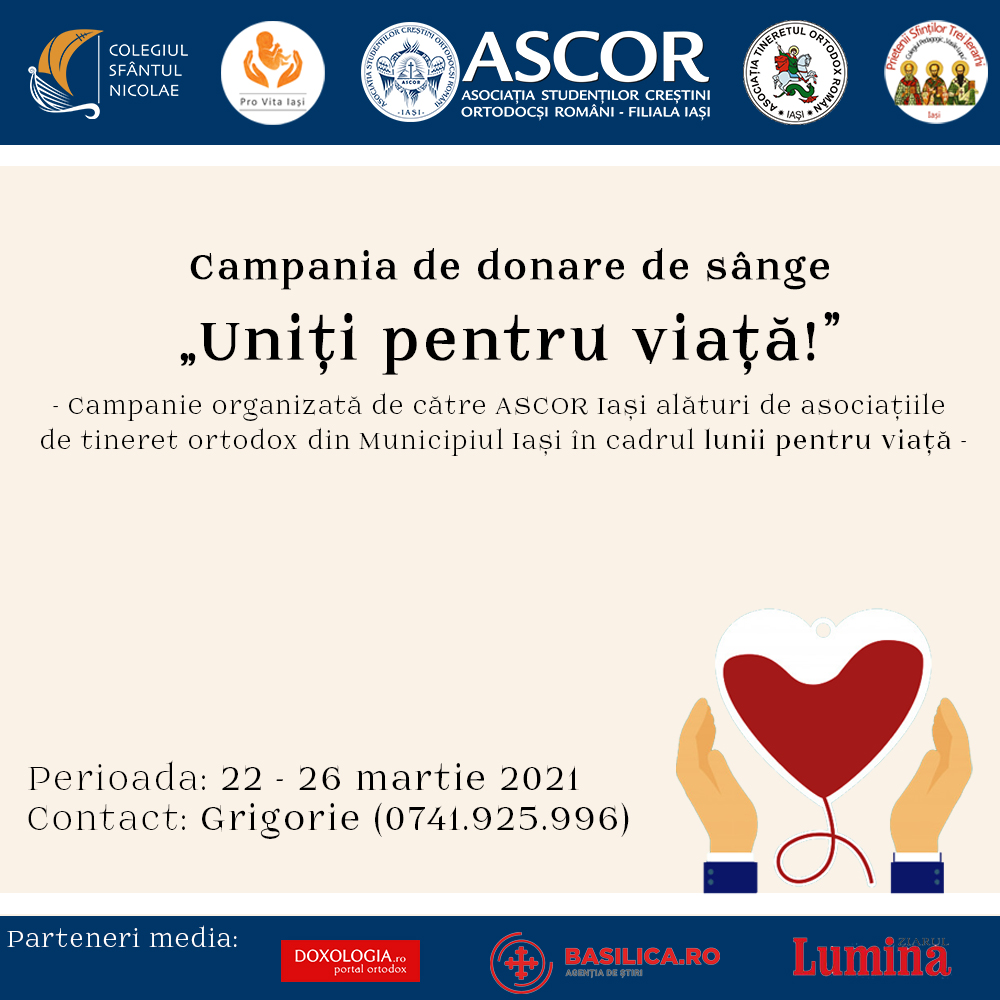 Uniți pentru viață în campania „Donează sânge, salvează vieți”